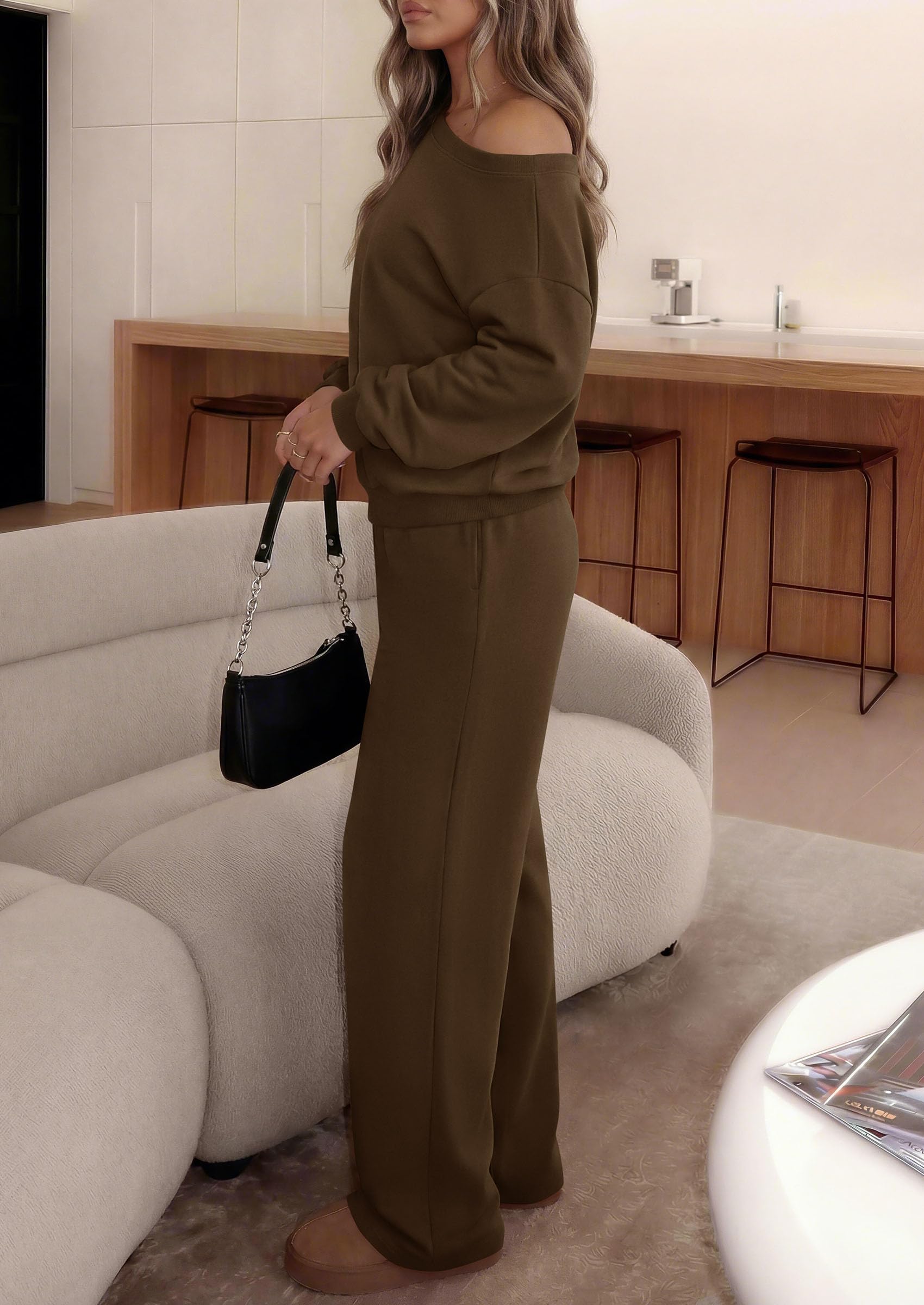 2 Piece Sets for Women Off the Shoulder Matching Lounge Set