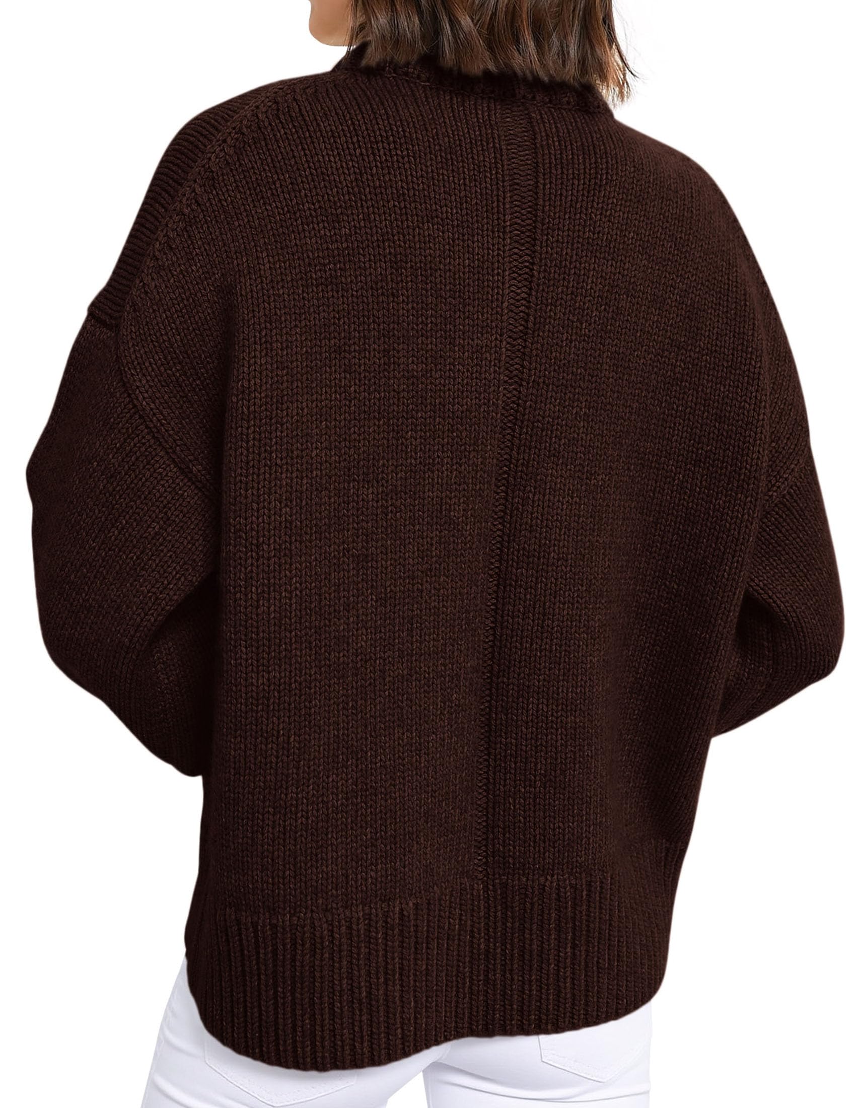 Casual Rollneck Sweater Womens Fall Fashion 2026 Dark Brown,S