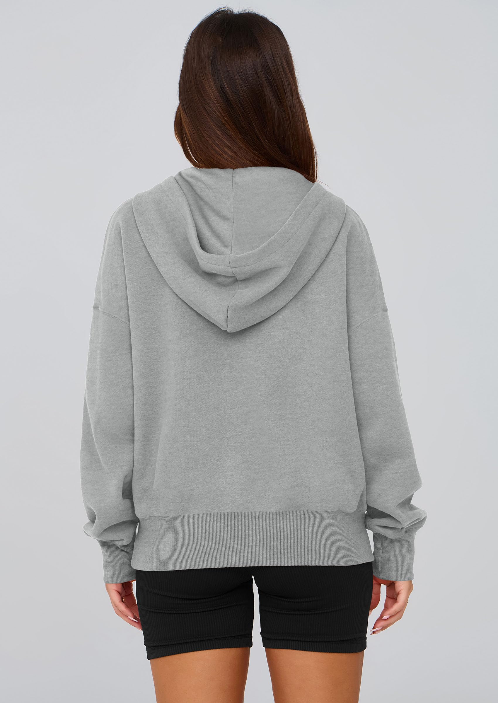 Women's Fall Half Zip Cropped Hoodie Sweatshirt