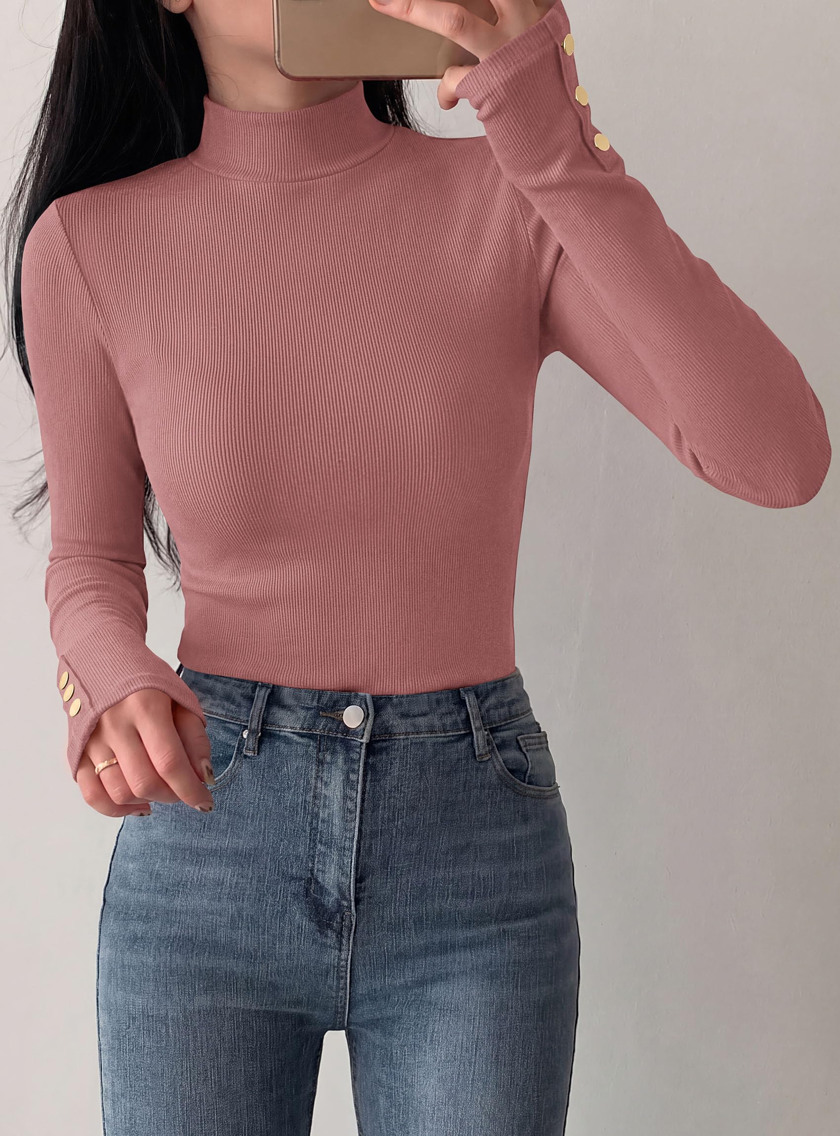 Women's Long Sleeve Shirts Fall Going Out Tops,Pink,M