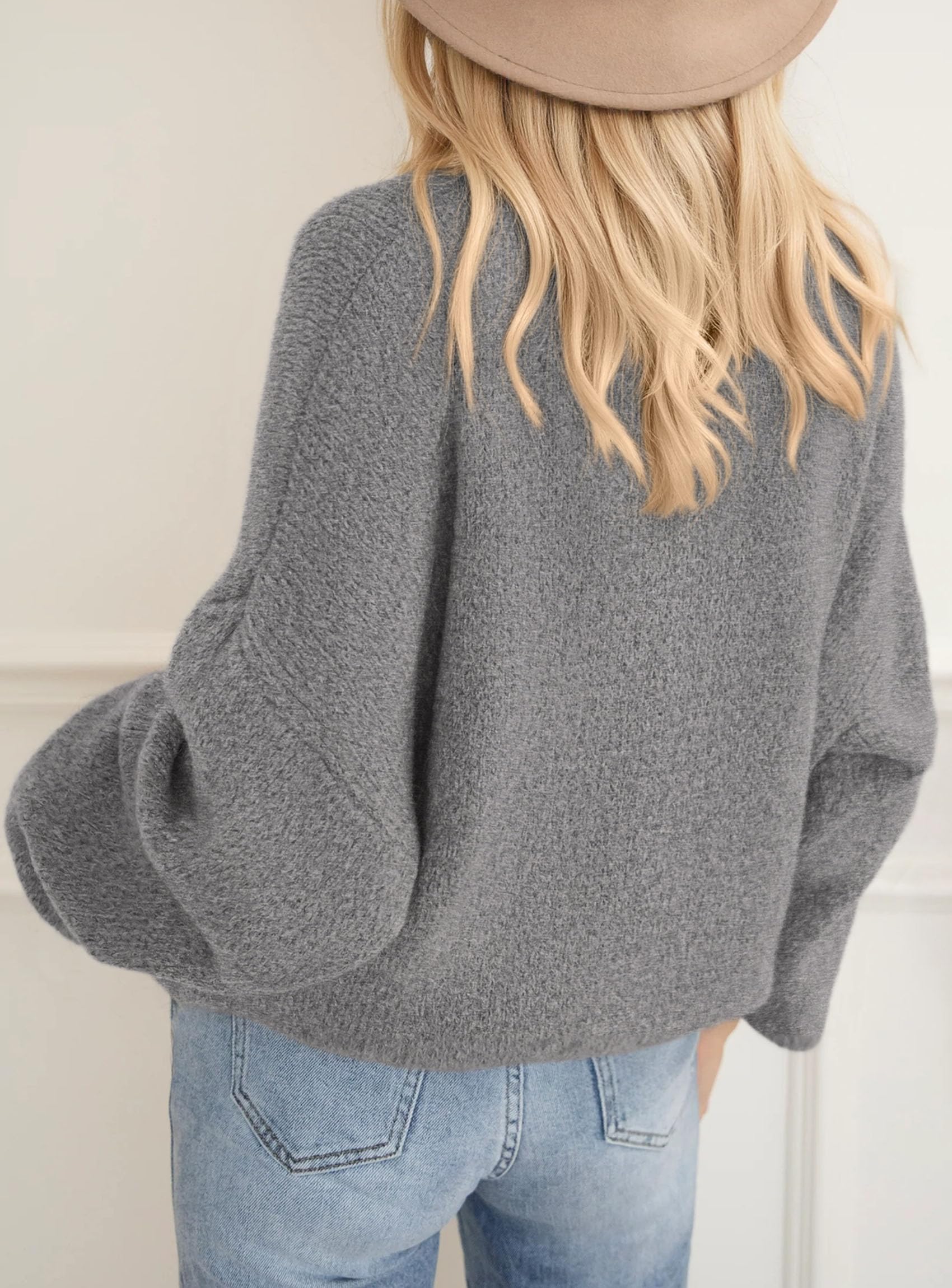 Women's Fall Oversized Holiday Sweaters (Grey,S)
