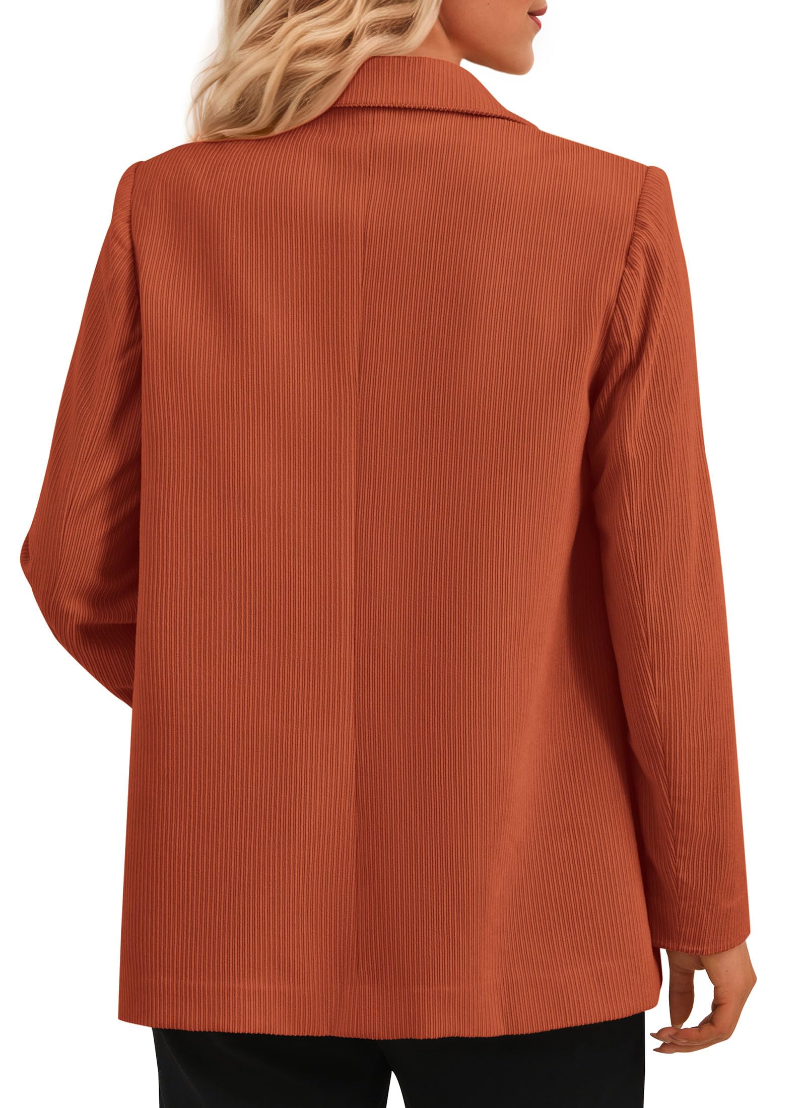 Women's Winter Corduroy Blazers Jackets (Brick Red,S)