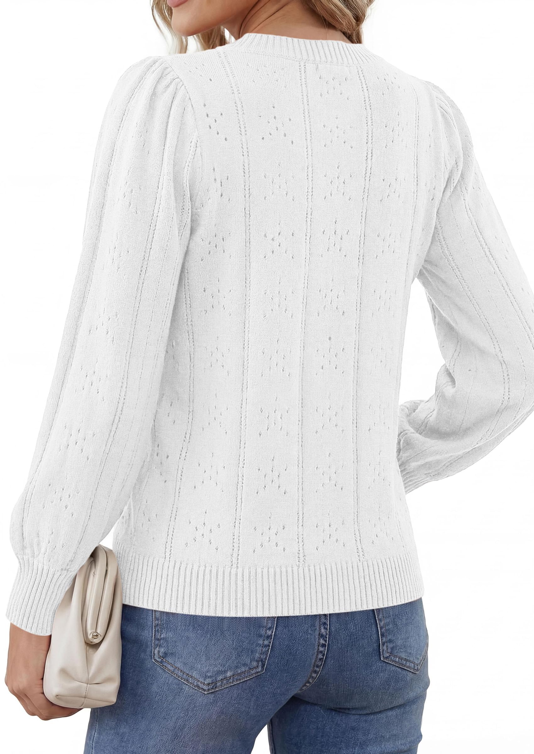 Women Fall Fashion Hollow Out Holiday Sweaters White,S