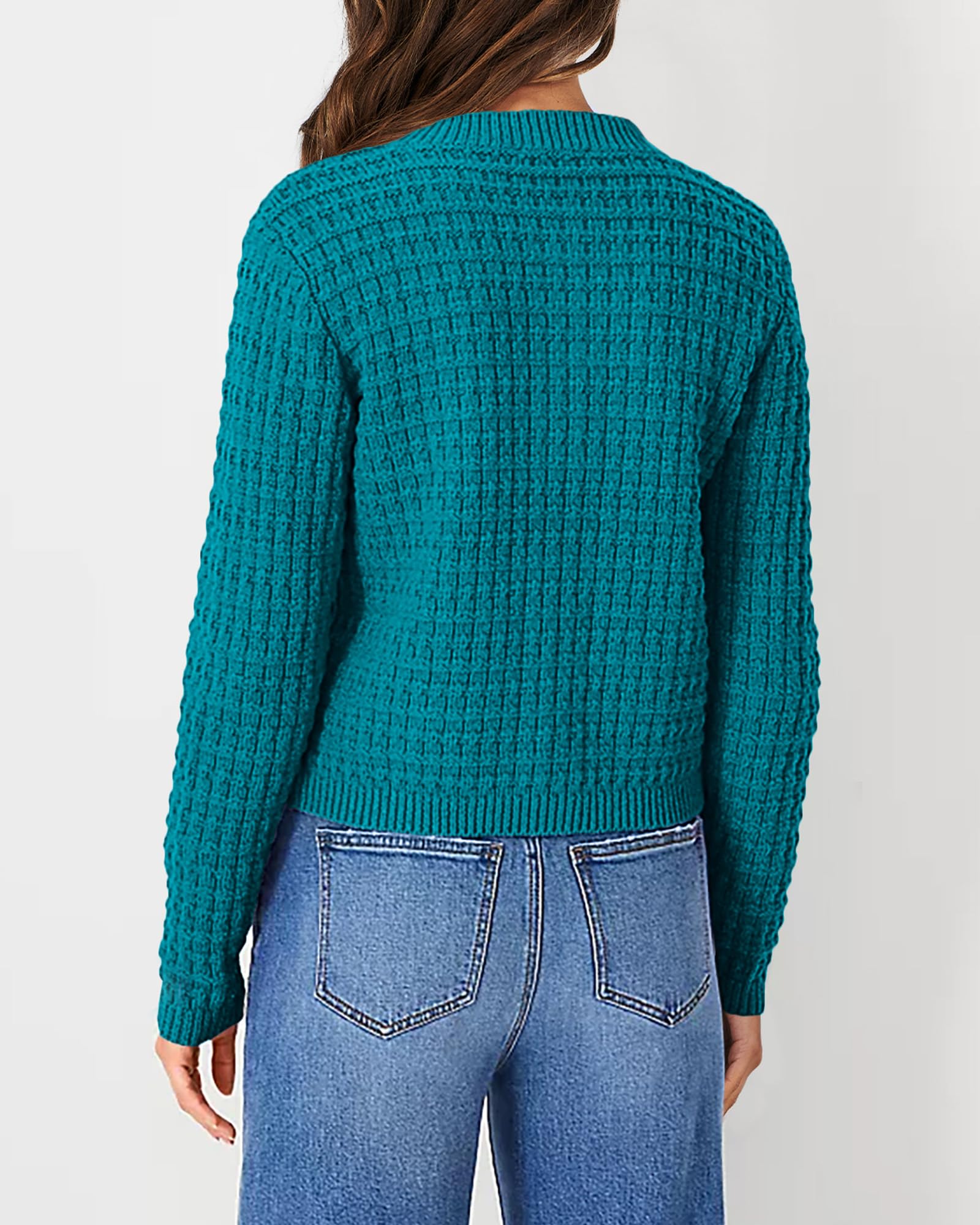 Women's Fall Lightweight Cardigan Sweaters Peacock Blue
