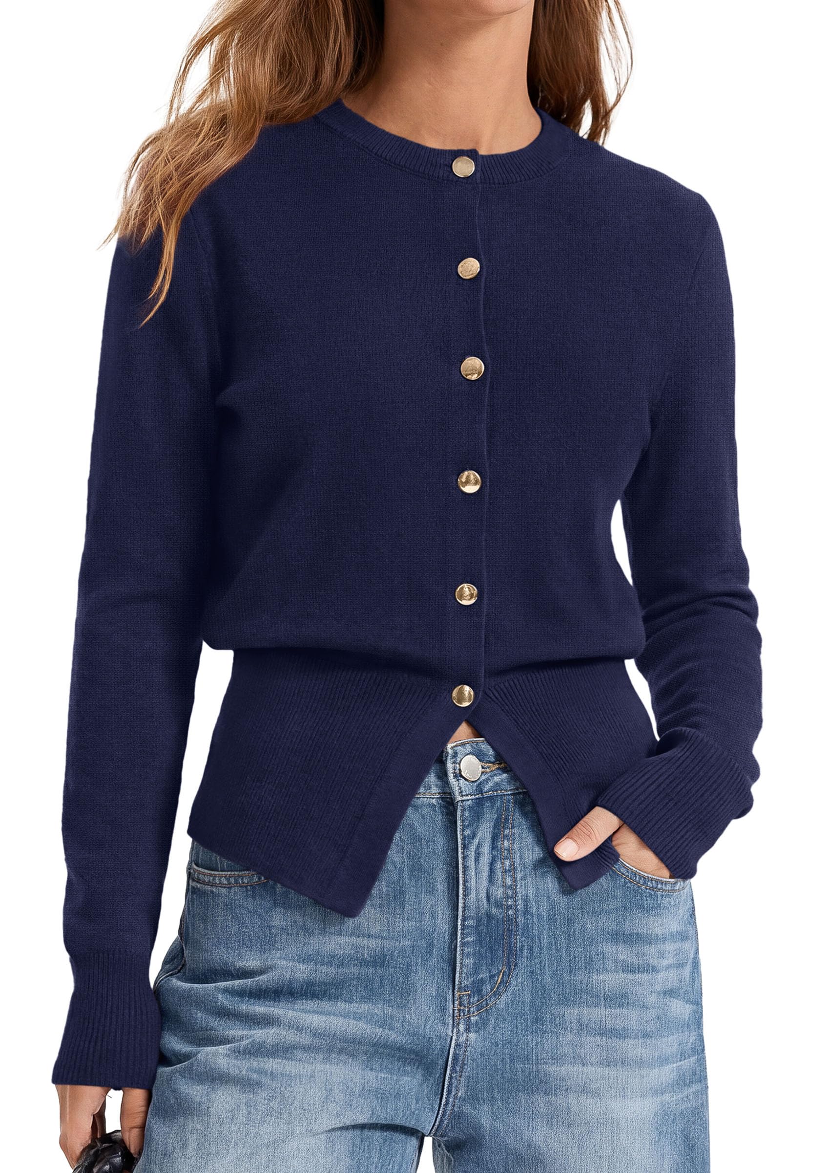 Womens Fall Fashion Knit Cardigan Sweaters Cinched Waist Tops