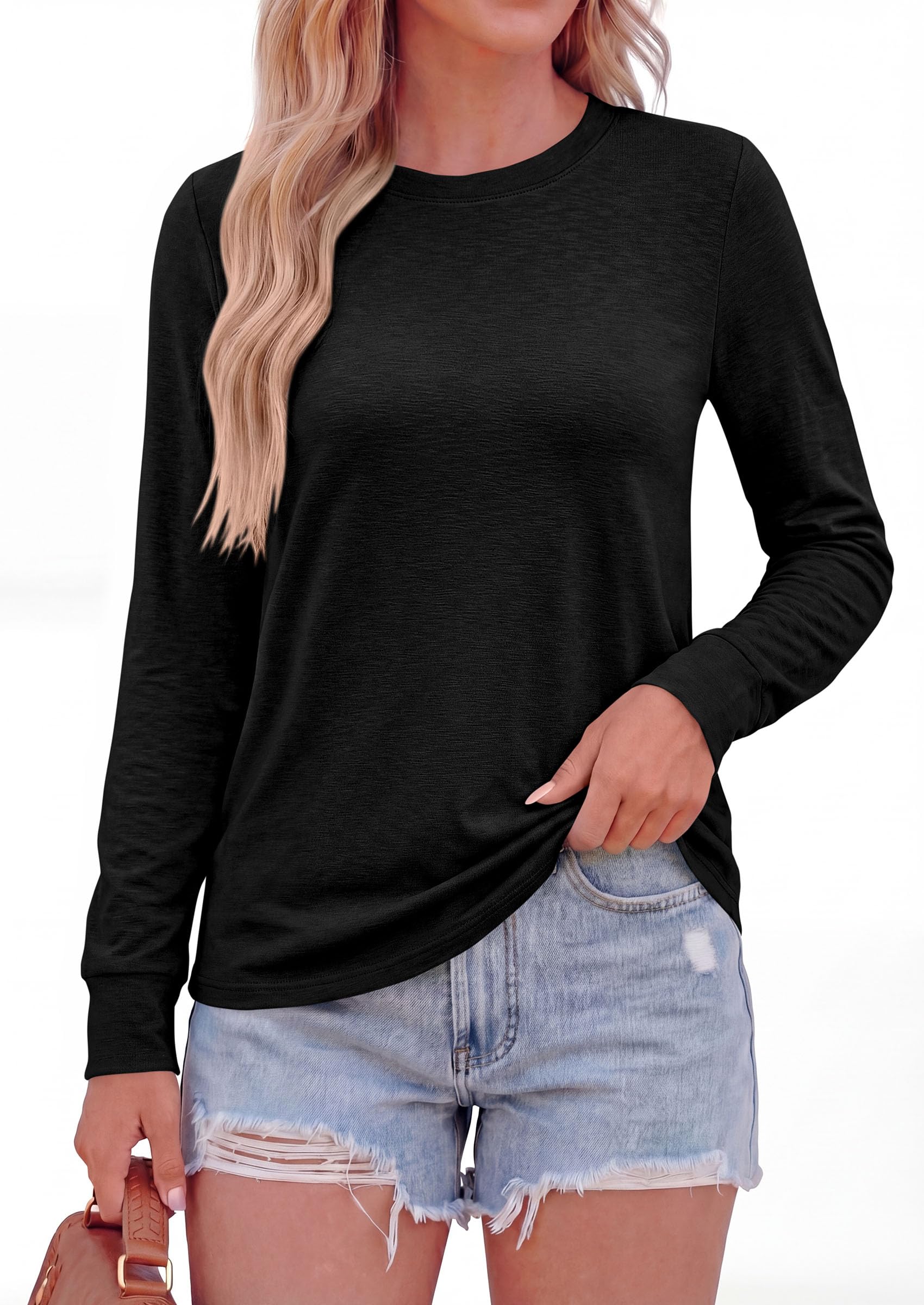 Long Sleeve Tshirts Shirts for Women Basic Casual Fall Tops