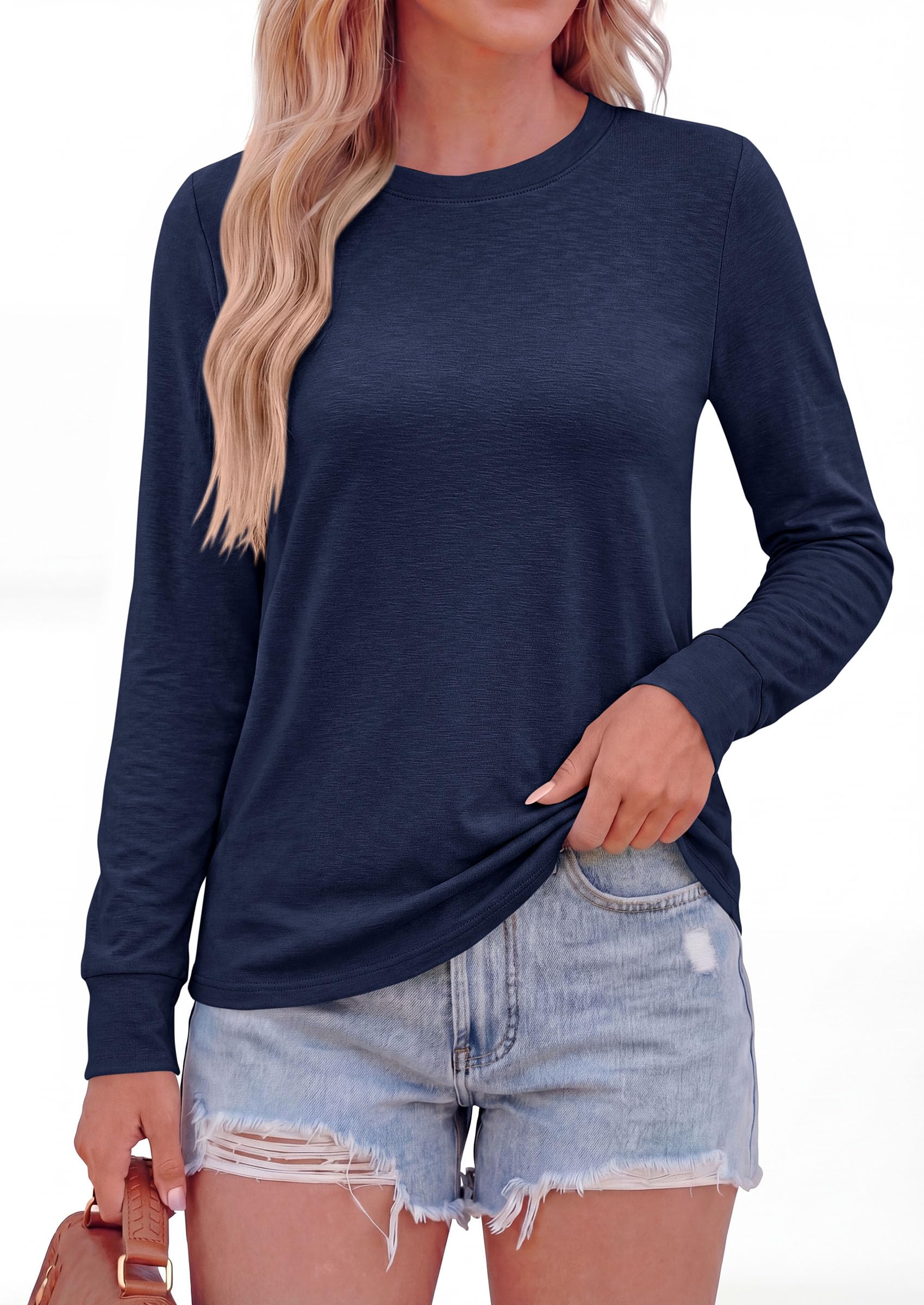 Long Sleeve Tshirts Shirts for Women Basic Casual Fall Tops