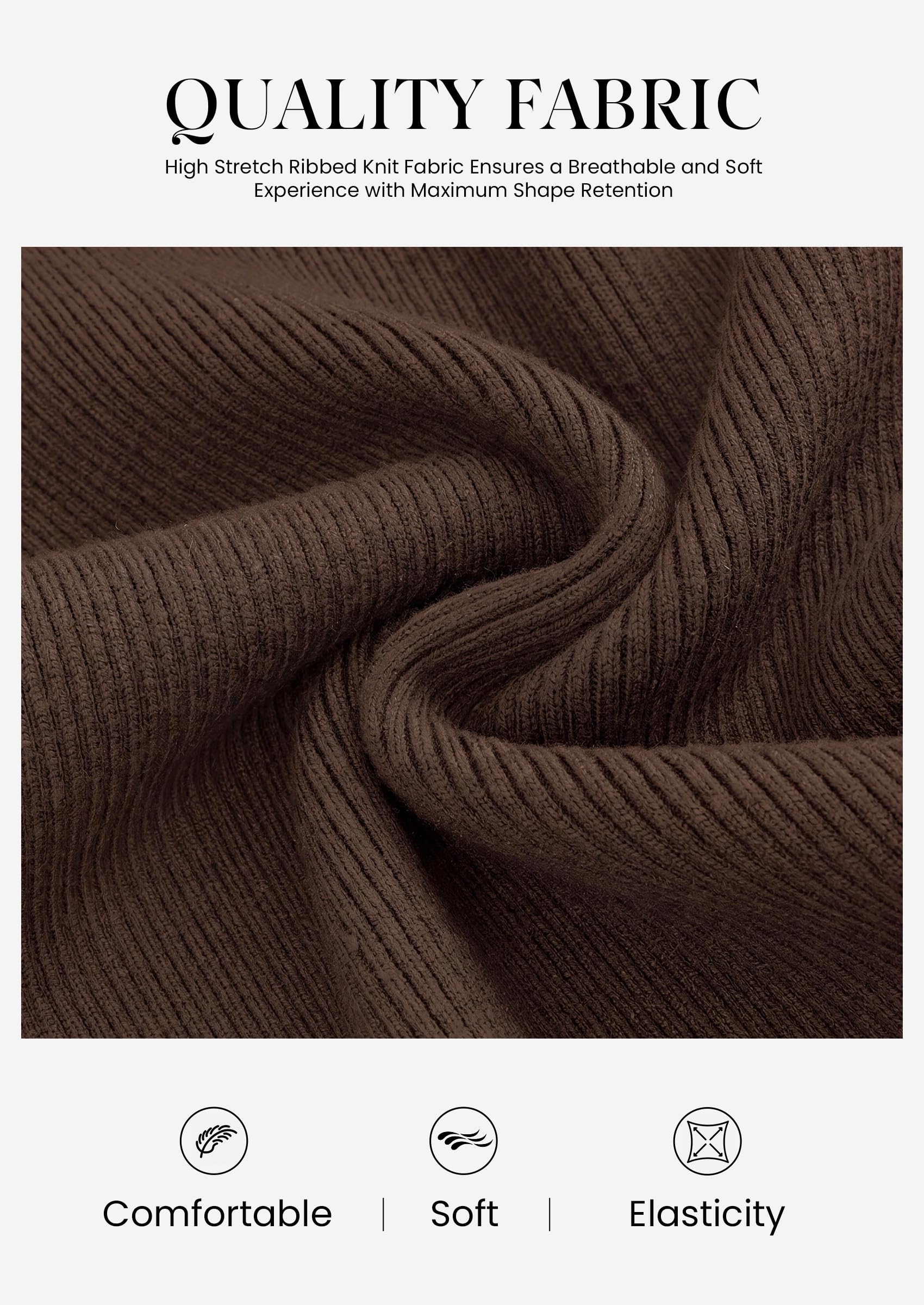 Womens Long Sleeve Bodycon Sweater Dress,Brown,Small