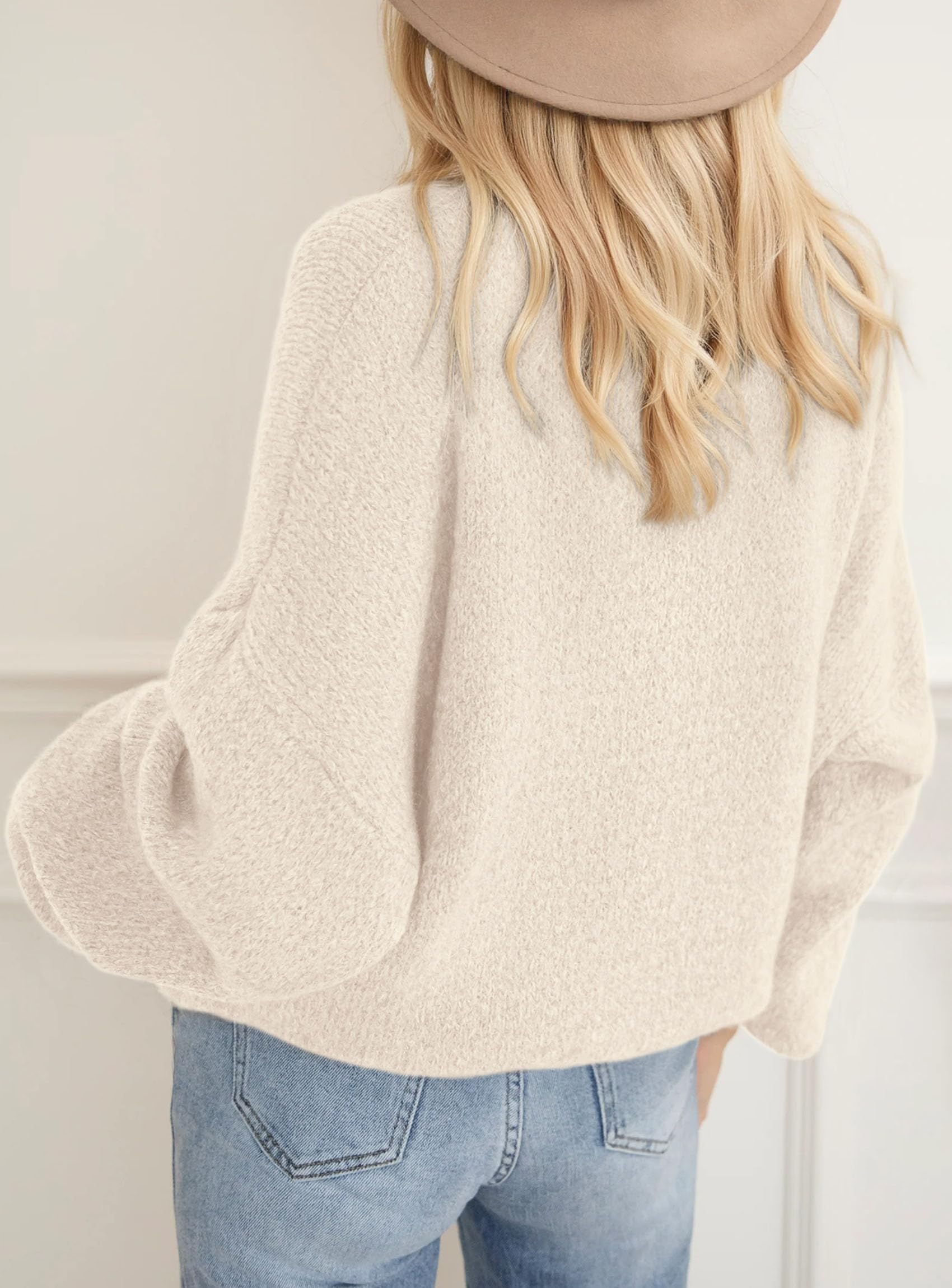 Women's Fall Oversized Holiday Sweaters (Beige,S)