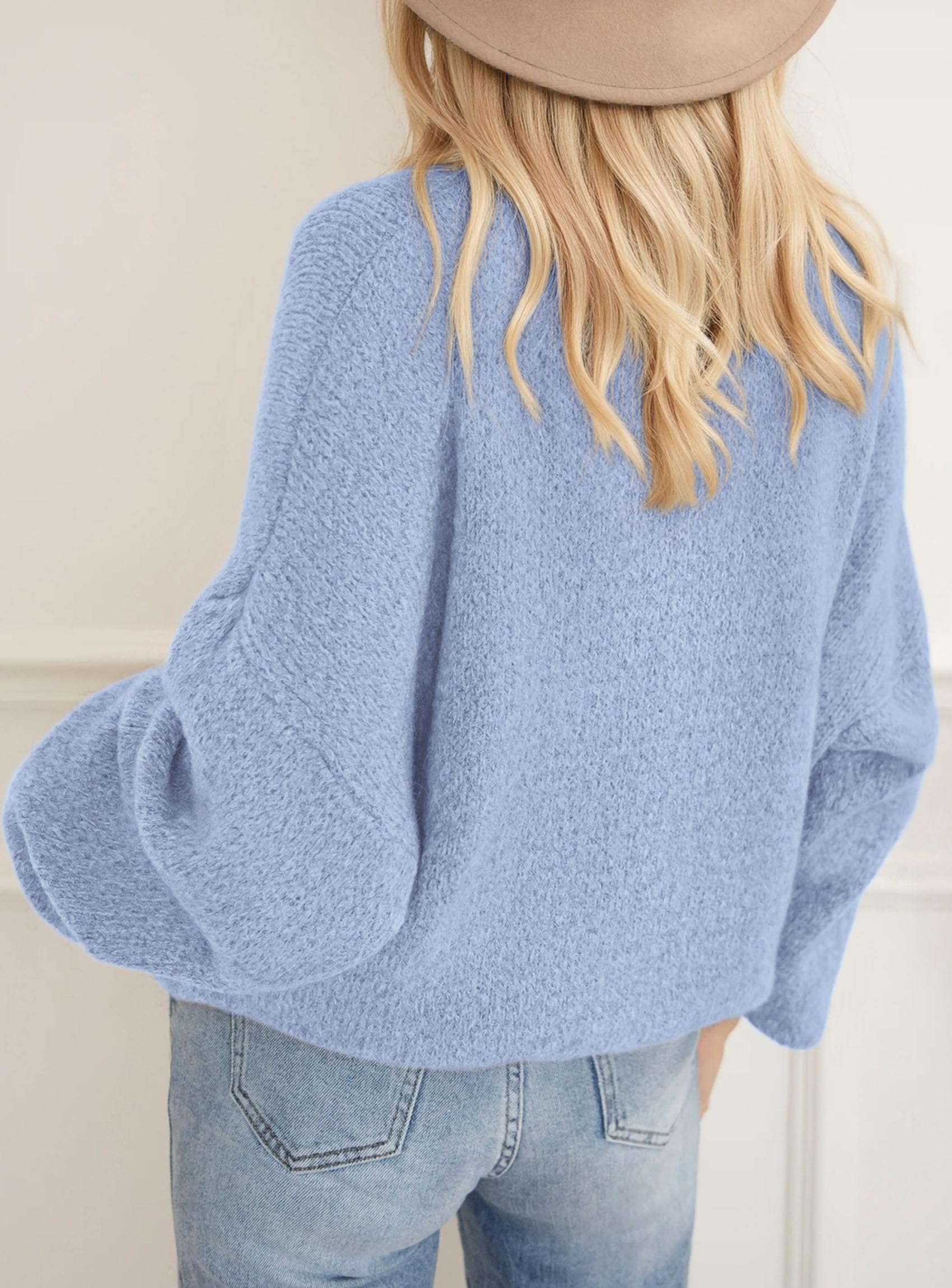 Women's Fall Oversized Holiday Sweaters (Light Blue,S)
