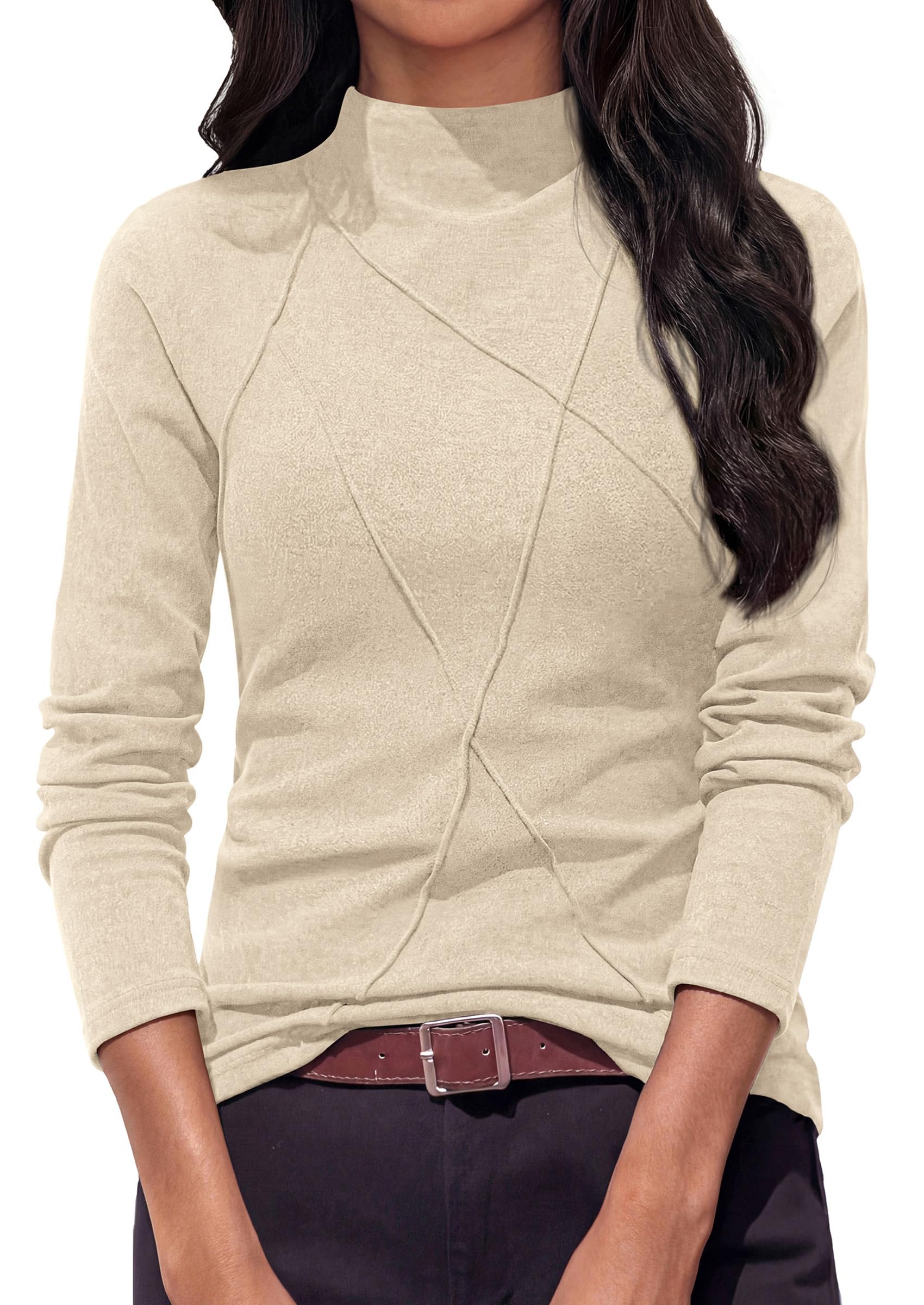 Women's Mock Neck Long Sleeve Shirts Underscrub Fall Tops