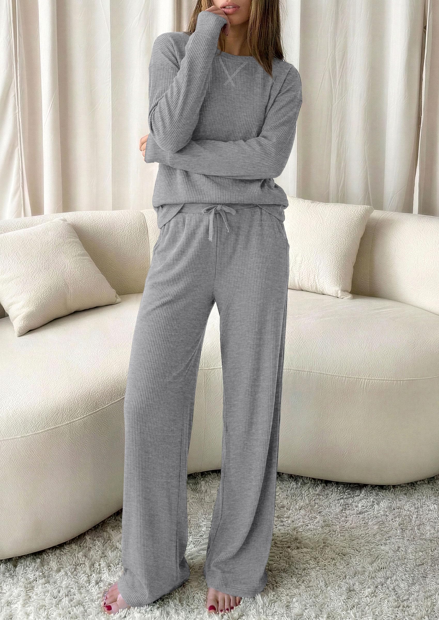 Women Matching Lounge Sets Fall 2 Piece Airport Travel Outfit