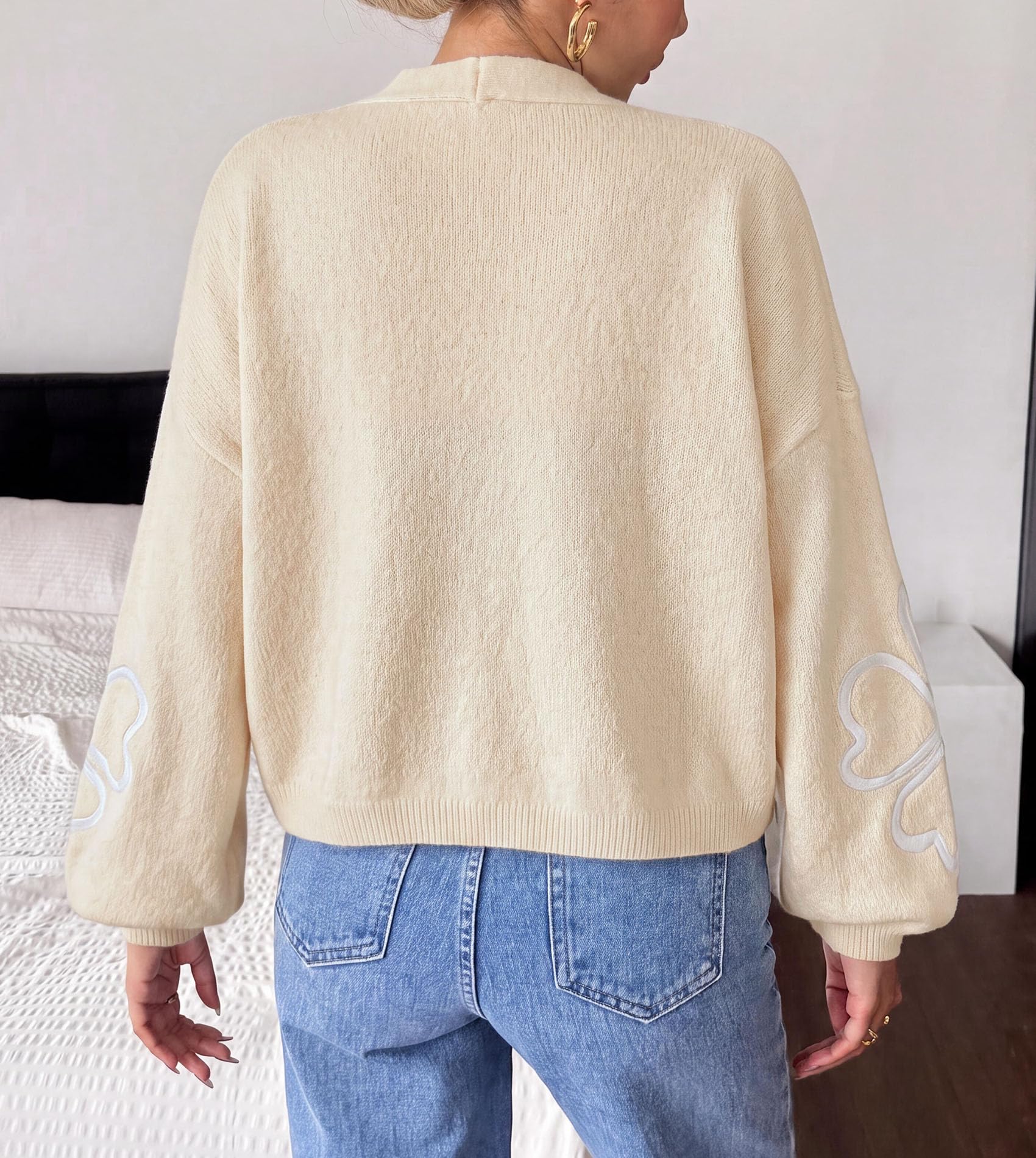 Women's Floral Oversized Cardigan Sweaters Trendy Fall Outfits