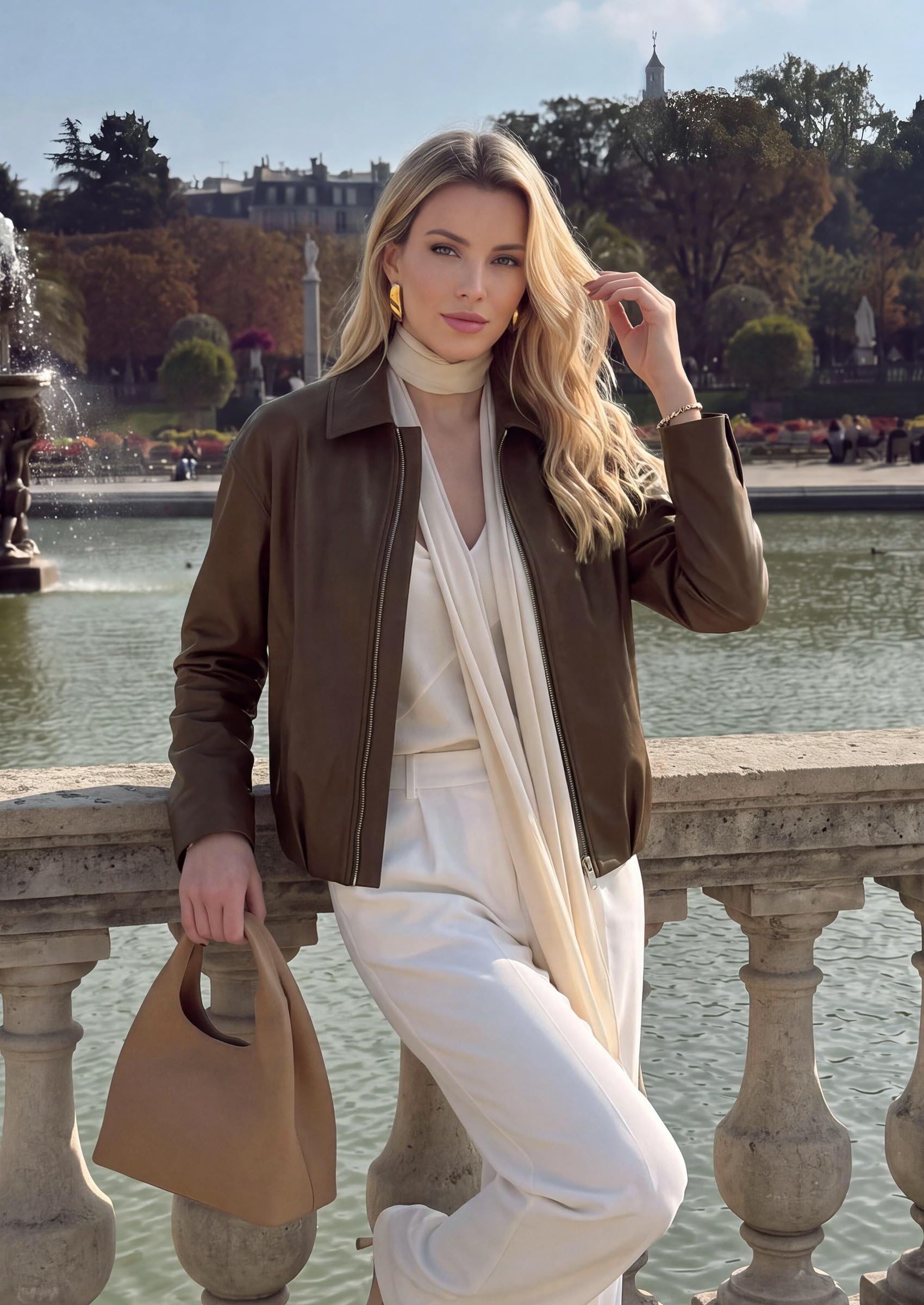 Womens Faux Leather Motorcycle Jackets Fall Cropped Coats