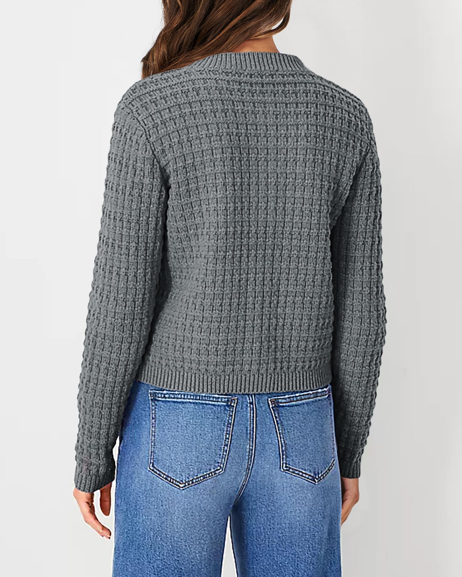 Women's Fall Lightweight Cardigan Sweaters Grey