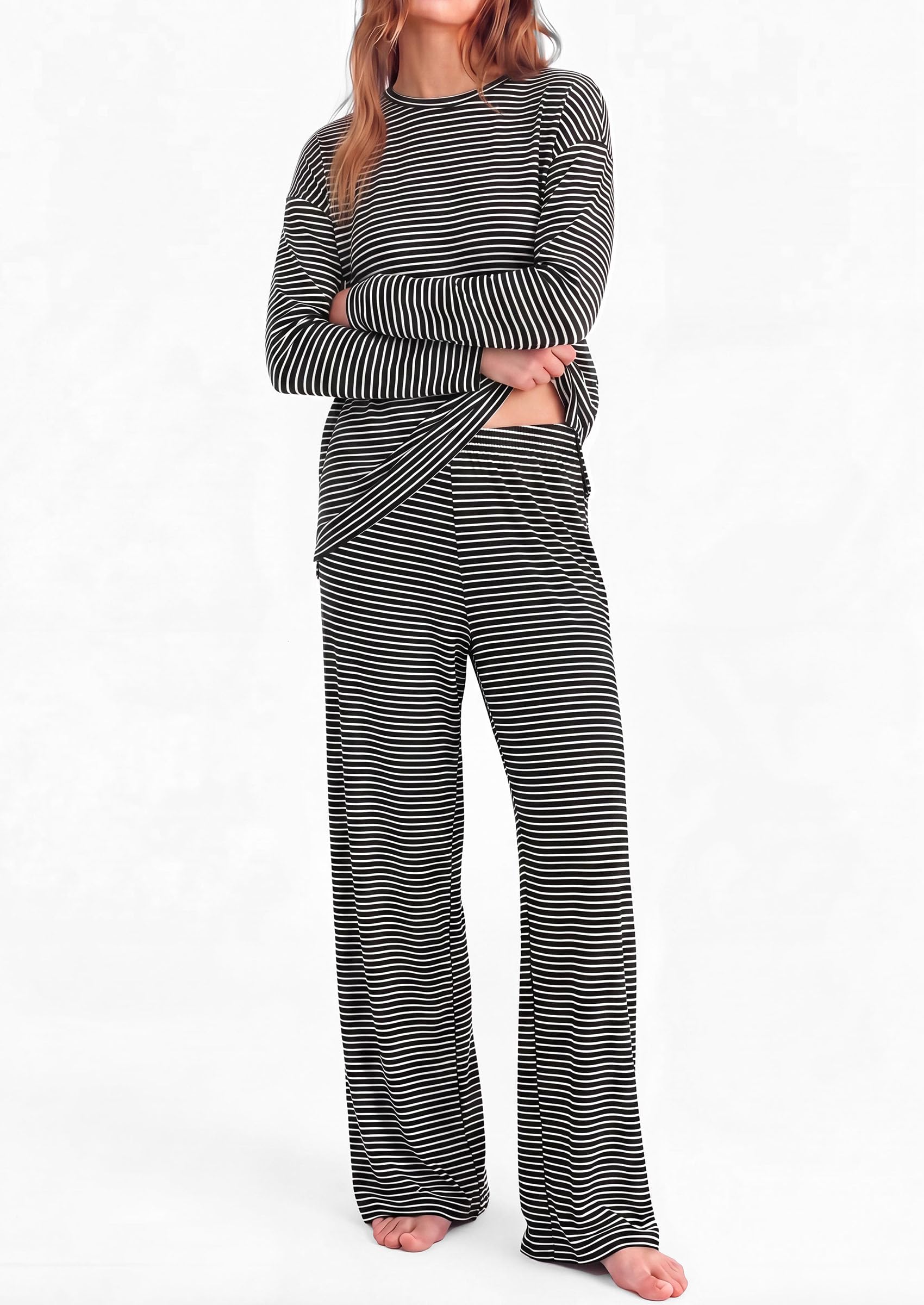 Lounge Sets for Women Fall Striped Matching Comfy Pajama Sets