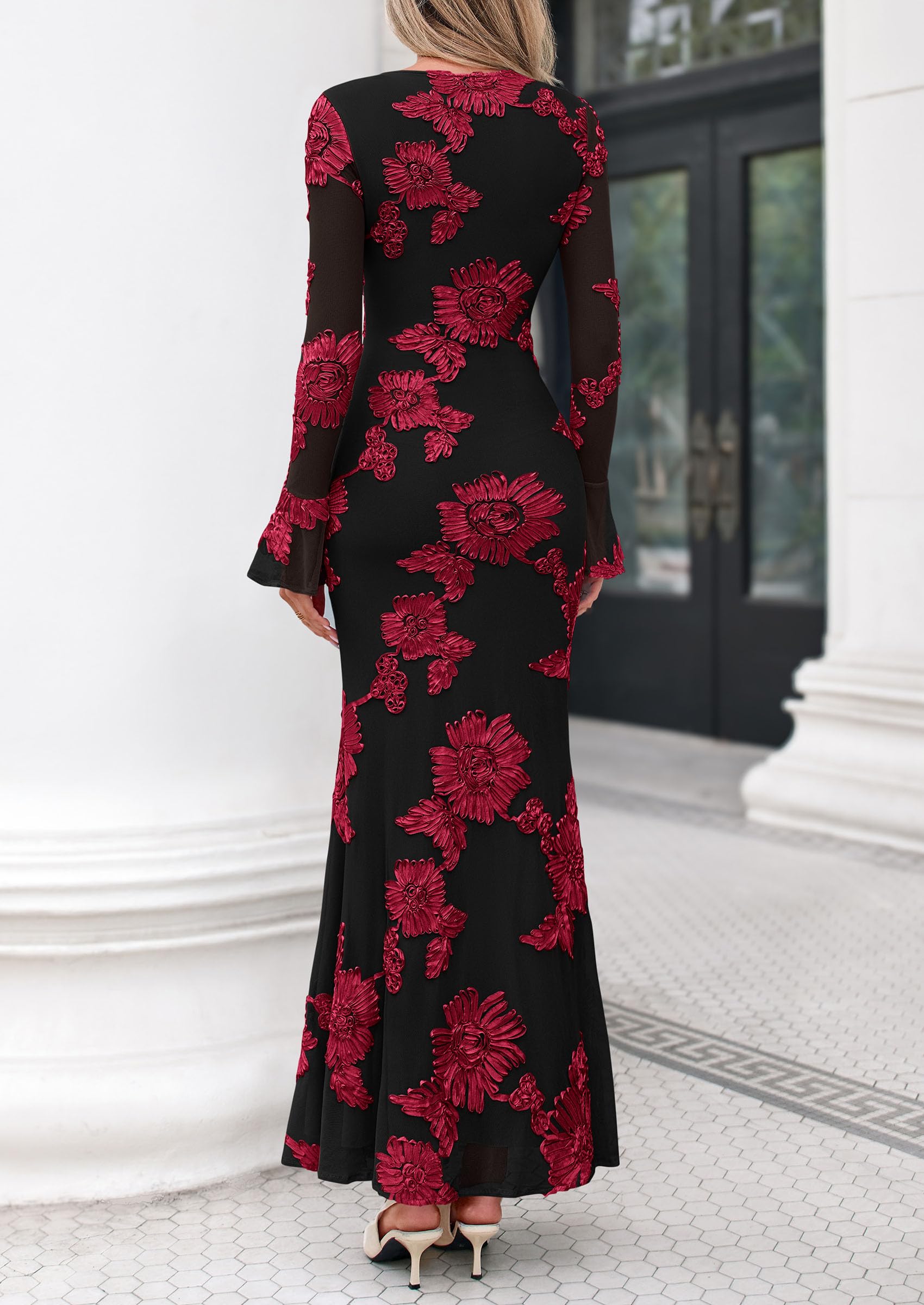Women's Formal Floral Maxi Bodycon Wedding Guest Dresses 2026