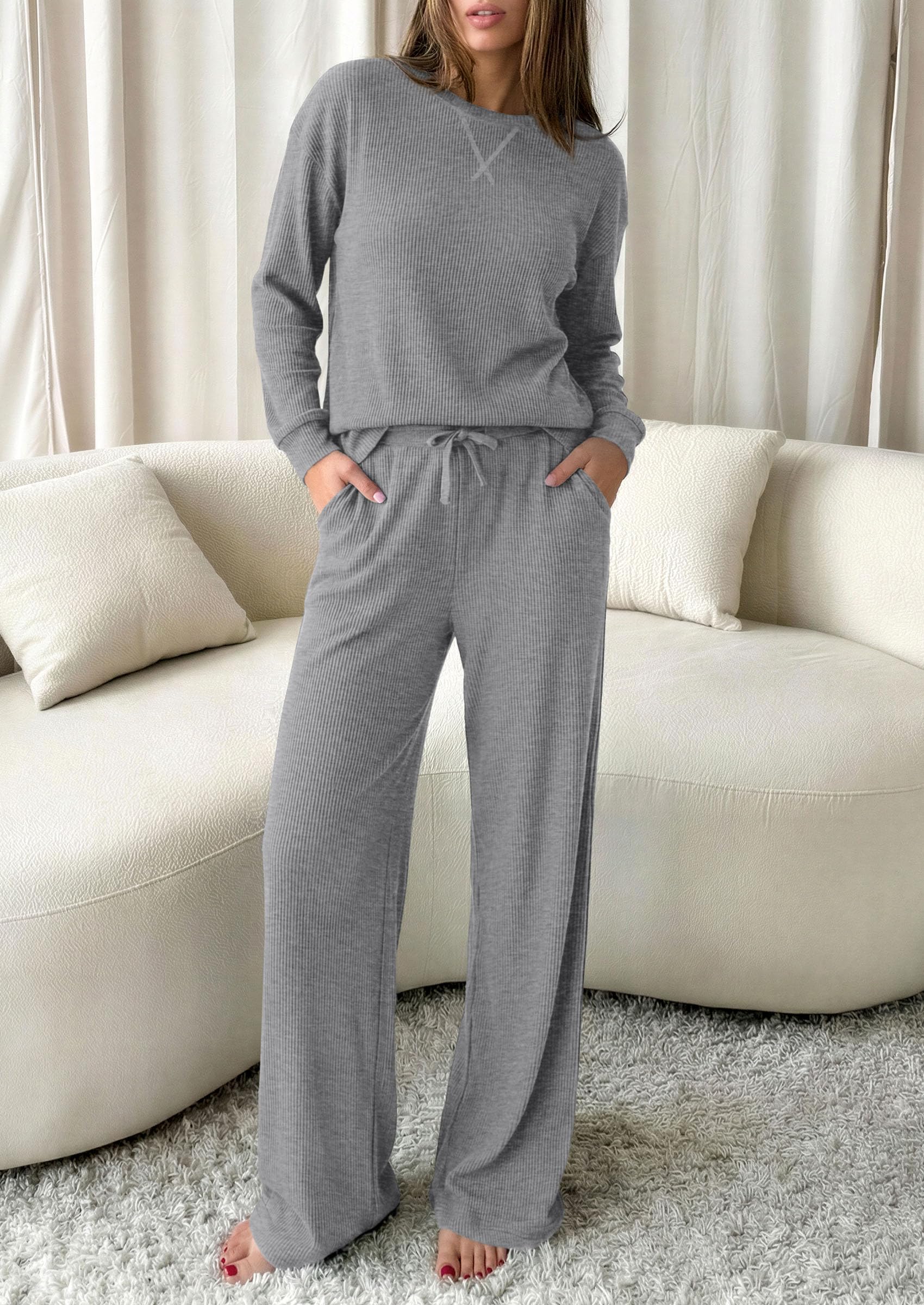 Women Matching Lounge Sets Fall 2 Piece Airport Travel Outfit