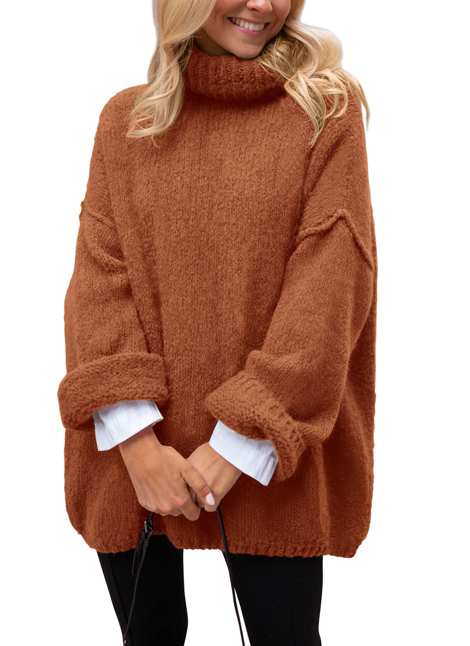 Women's Cozy Chunky Knit Oversized Fall Turtleneck Sweaters