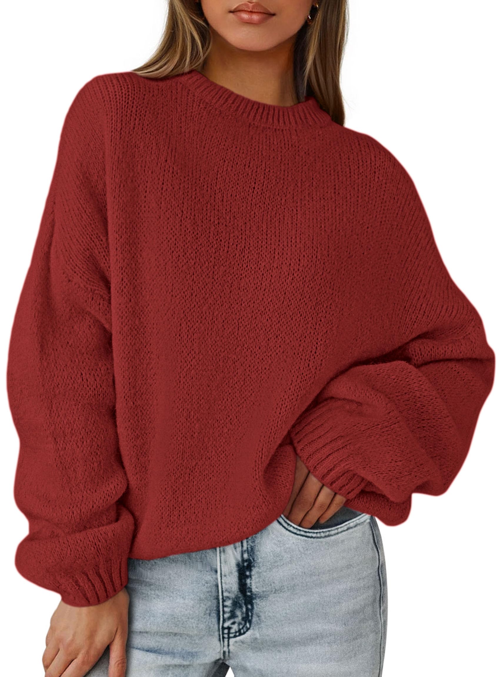 Women's Fall Oversized Holiday Sweaters (Red,S)