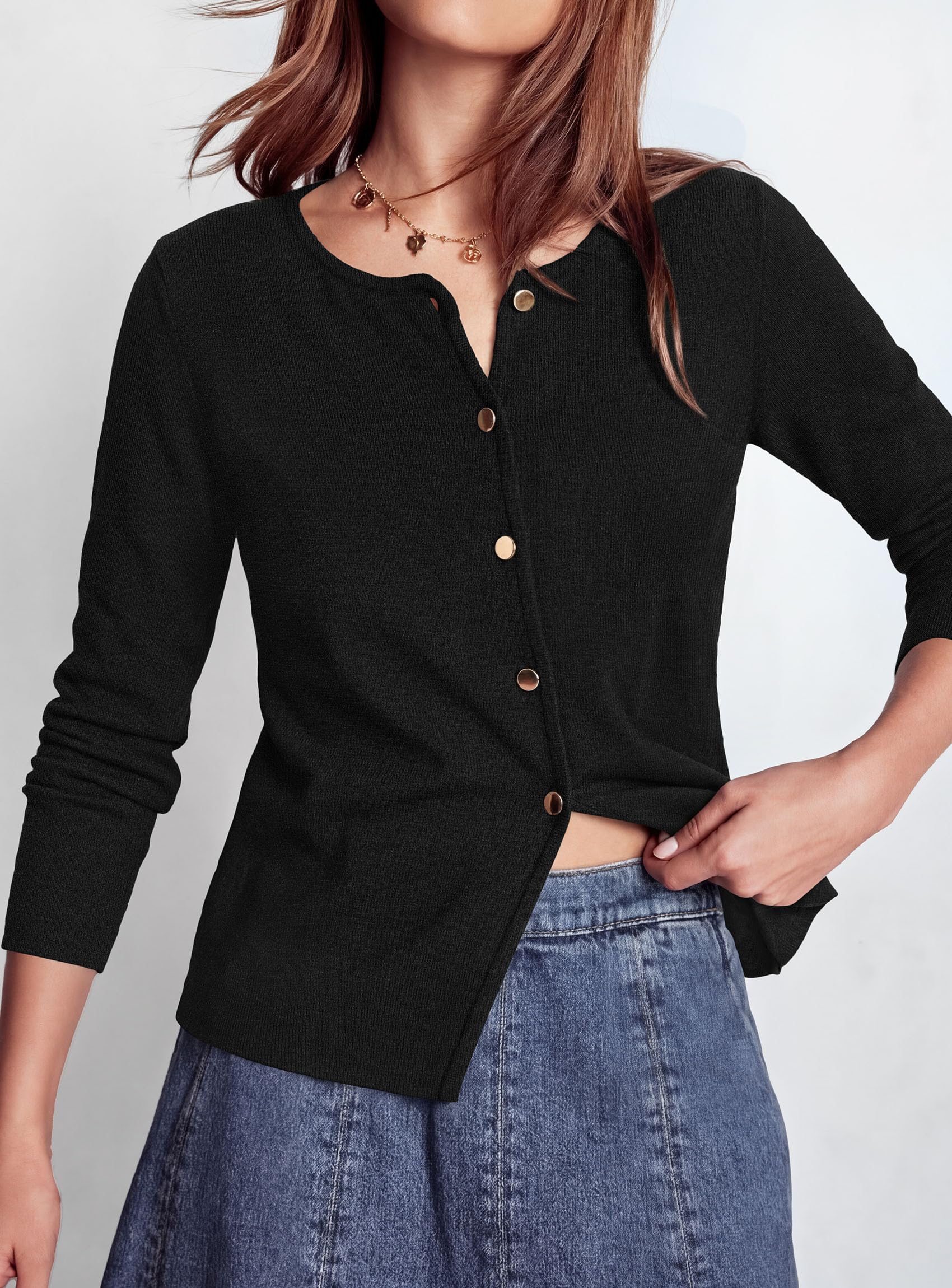 Lightweight Cardigan Sweaters for Women Button Up Fall Outfits