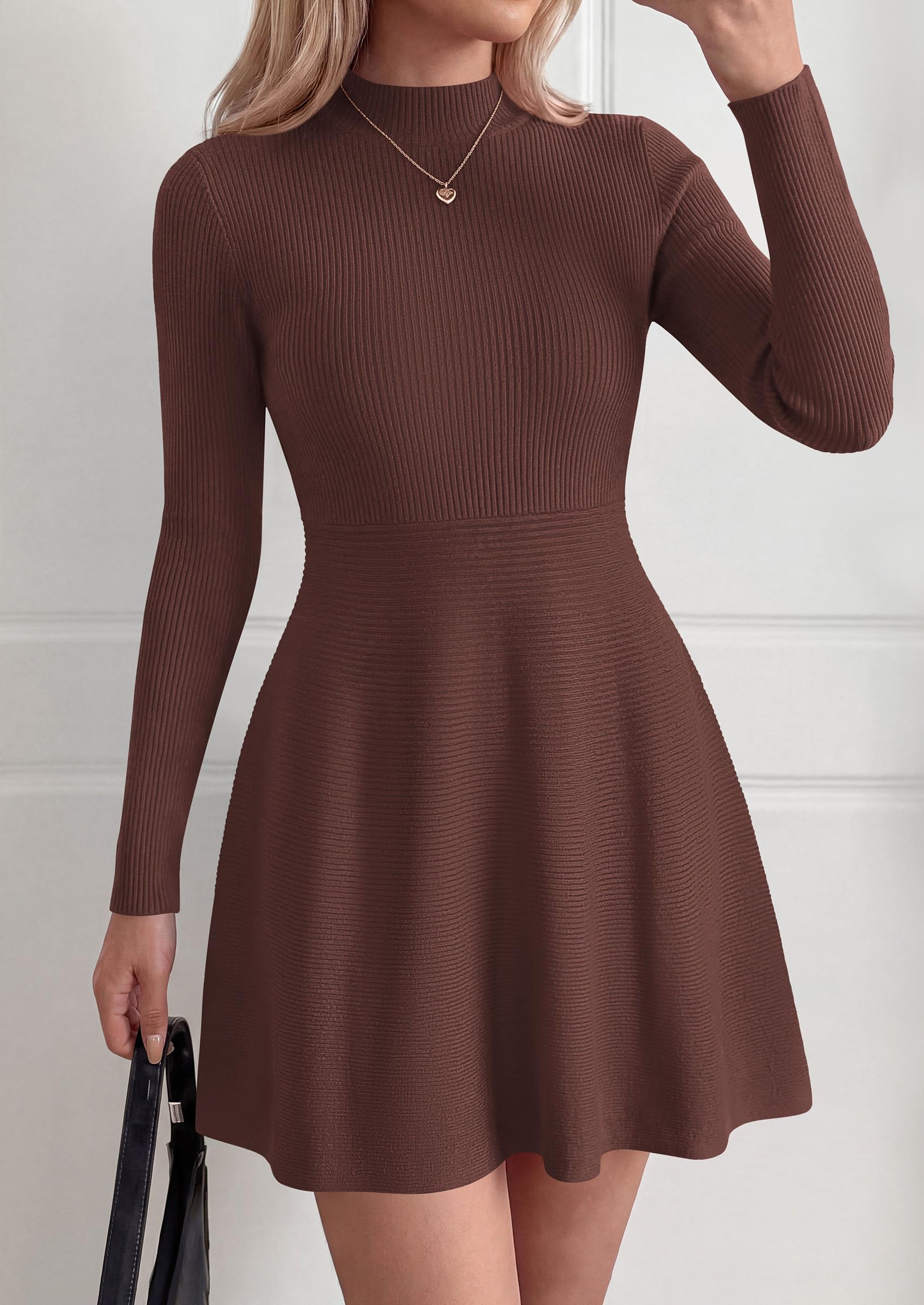 Women's Knit A Line Short Sweater Dress for Fall Wedding Guest