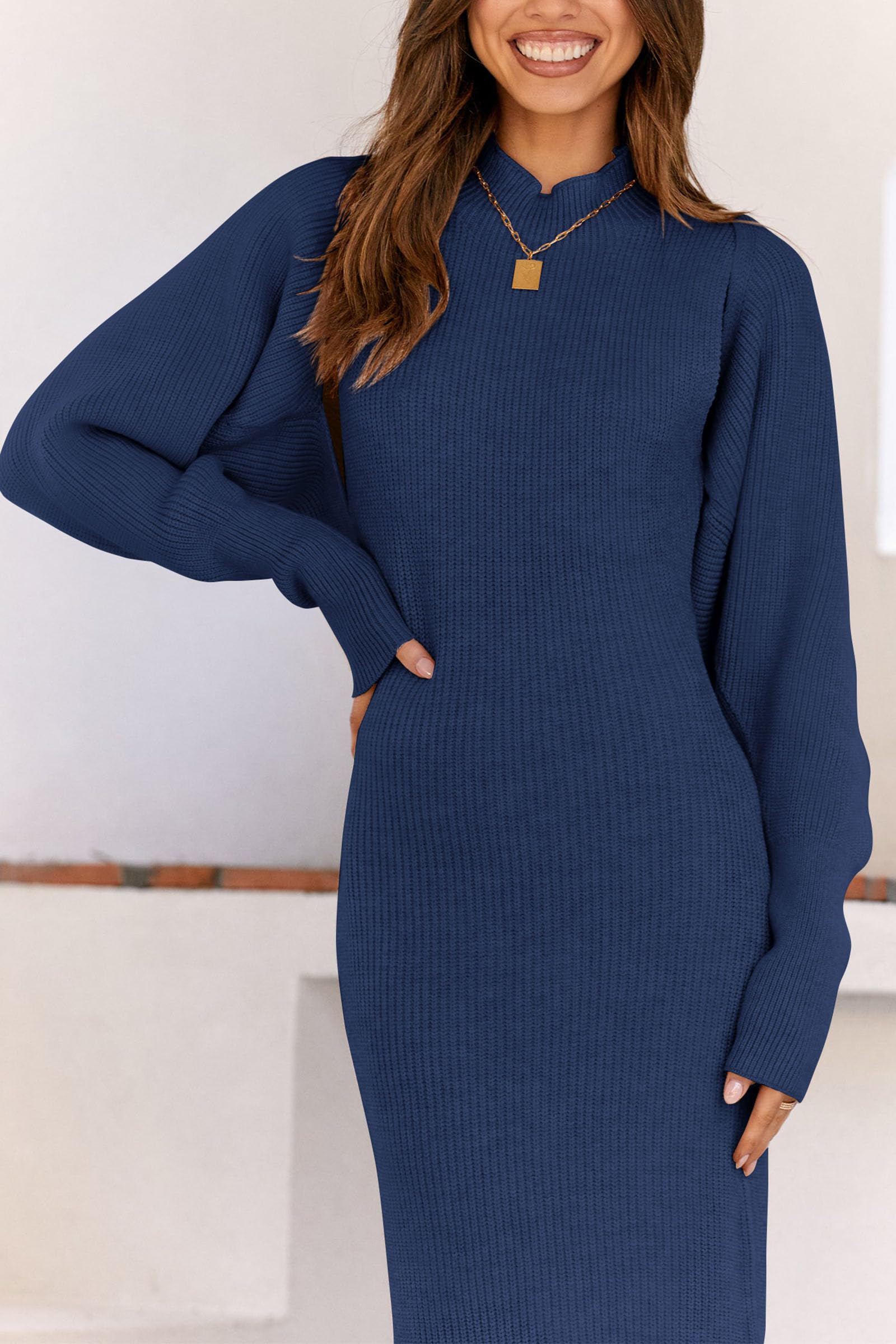 Womens 2 Piece Ribbed Knit Sweater Dress Set Date Night Outfit