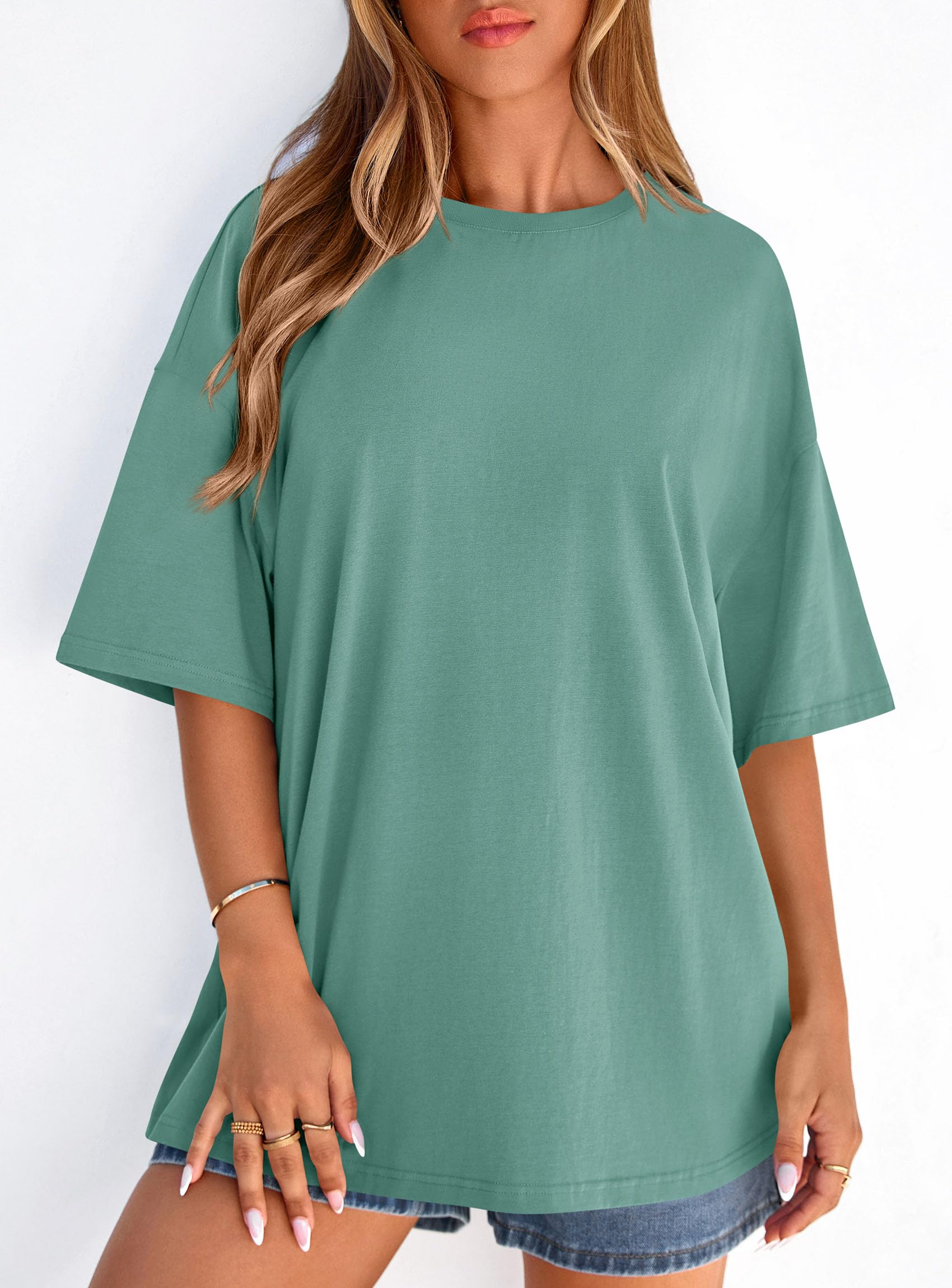 Women's Oversized Tshirts Going Out Tops (Light Green,S)