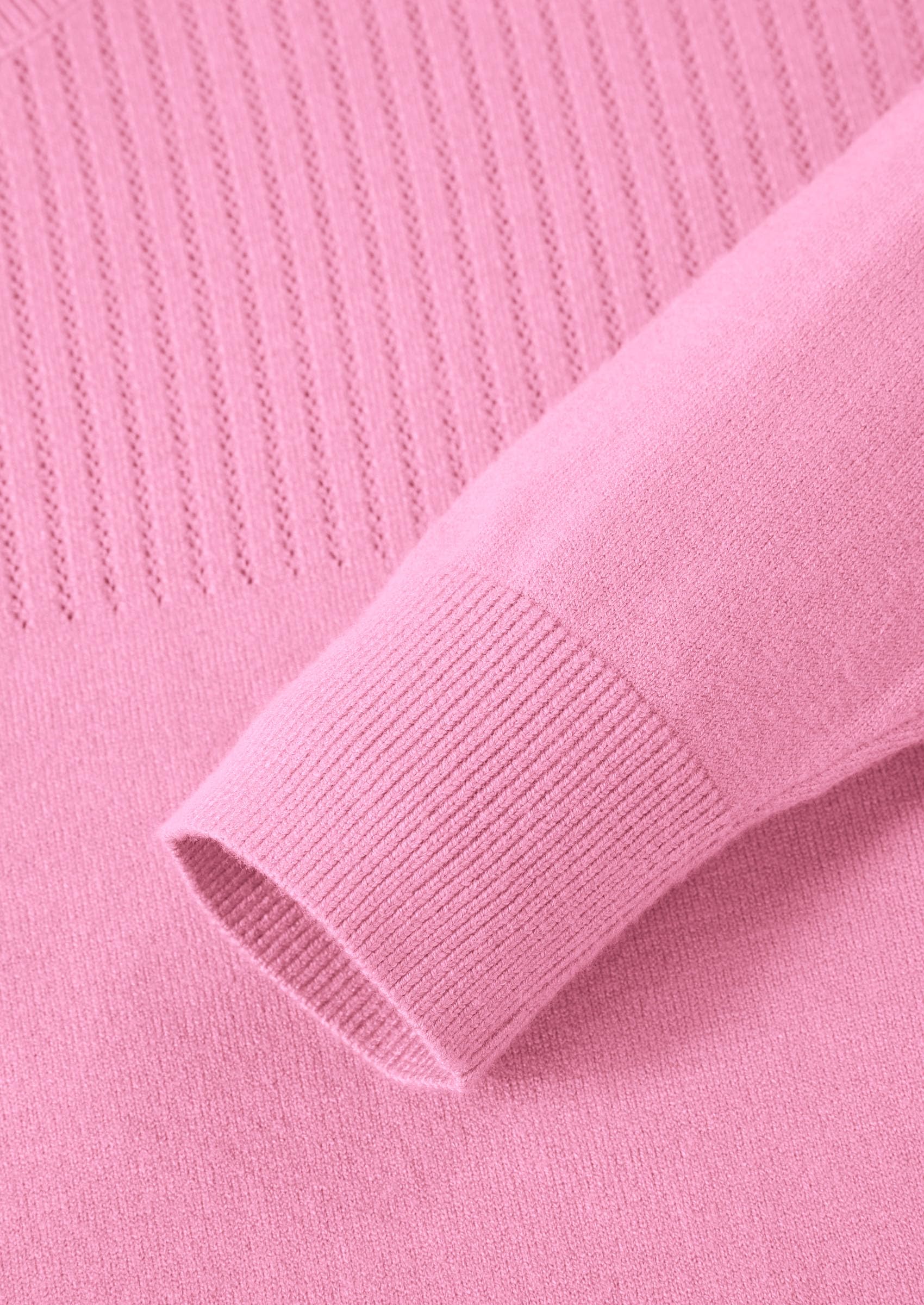 Sweaters for Women Fall Crewneck Knit Cropped Sweater Pink