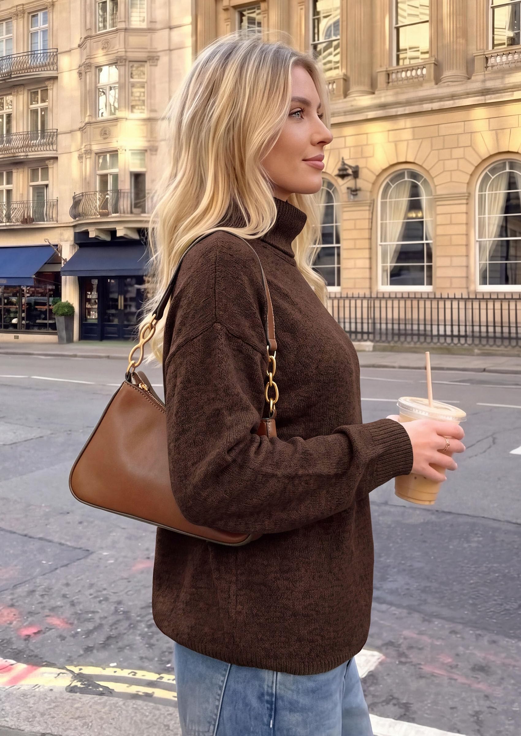 Women's Winter Turtleneck Sweaters Oversized Warm Pullover