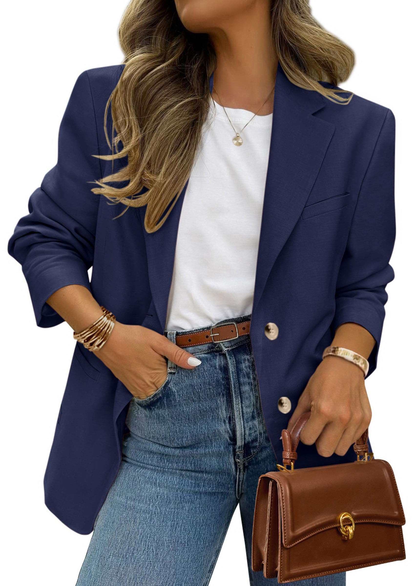 2026 Blazers for Women Business Casual,Navy,XS