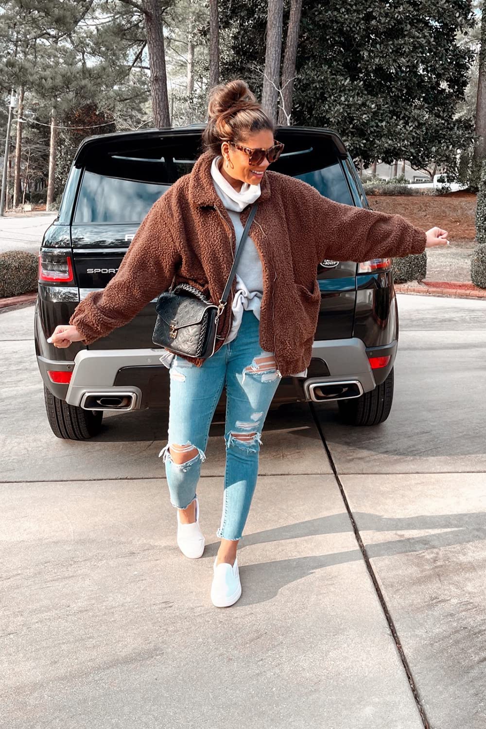 Oversized Sherpa Fleece Jacket Women's Winter Coats Outerwear
