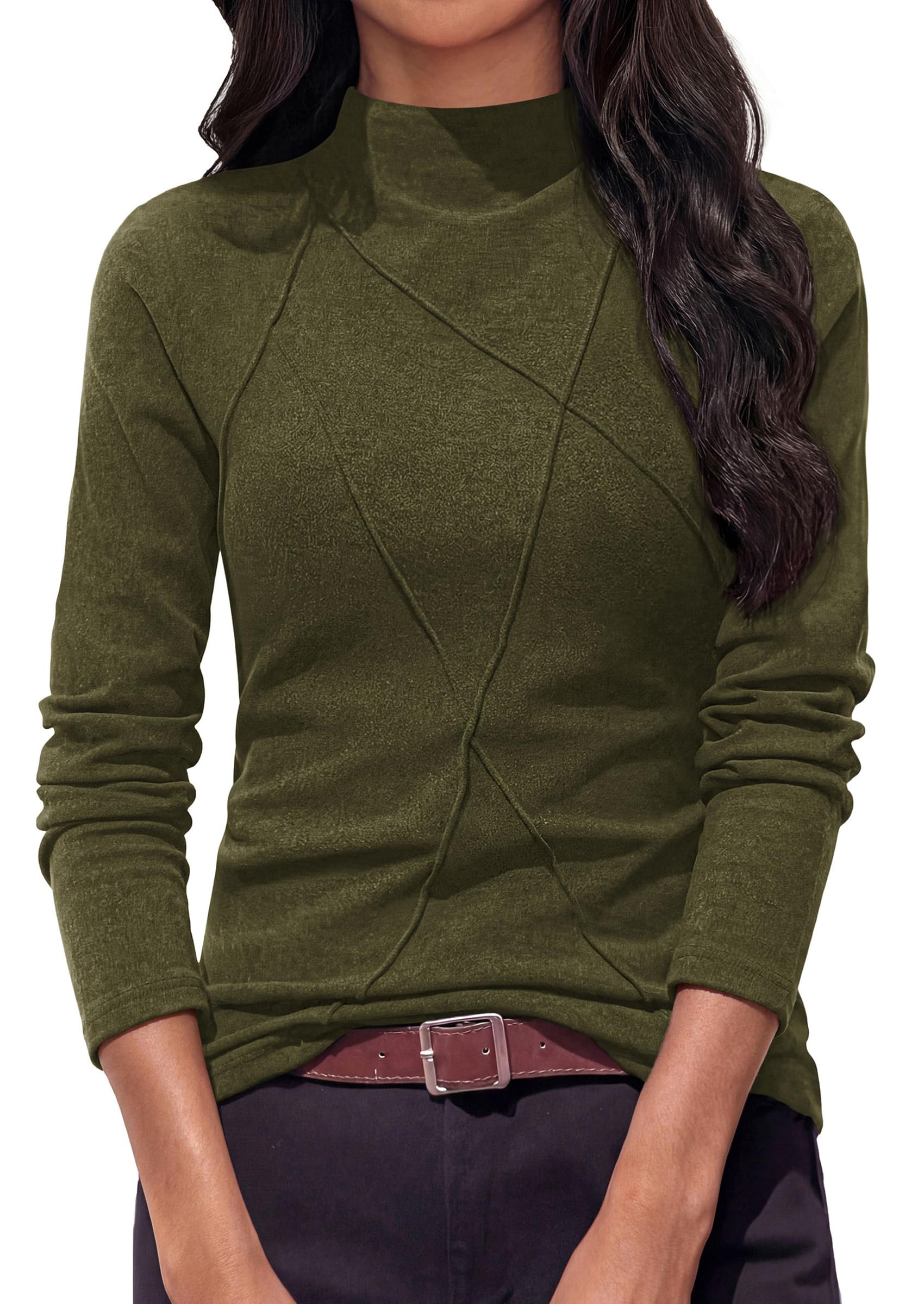 Women's Mock Neck Long Sleeve Shirts Underscrub Fall Tops