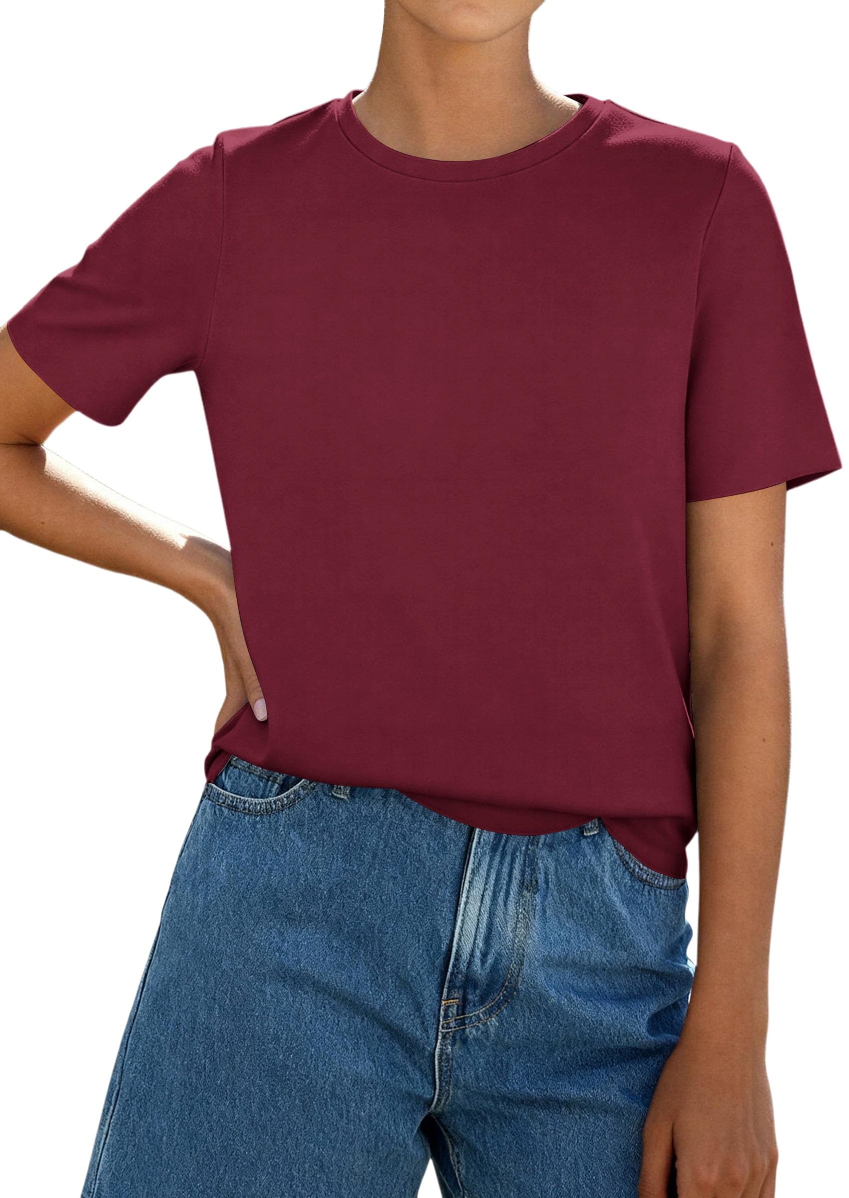Women's Short Sleeve Cotton Tops Summer Casual T-Shirt 2026