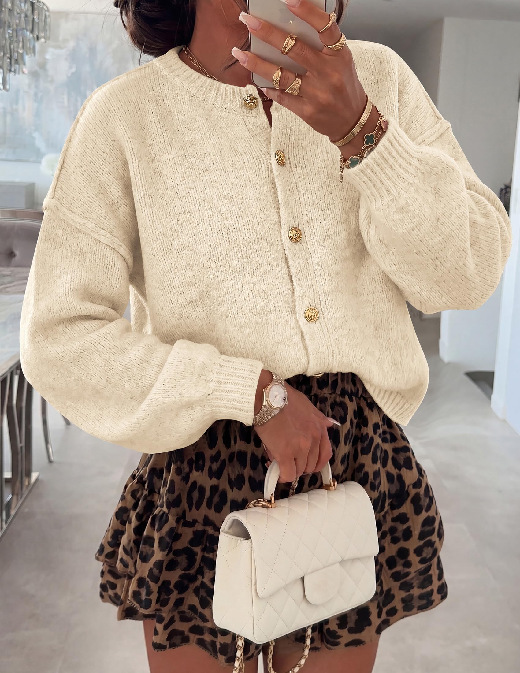 Women's Oversized Cardigan Sweaters Chunky Knit Fall Outfits