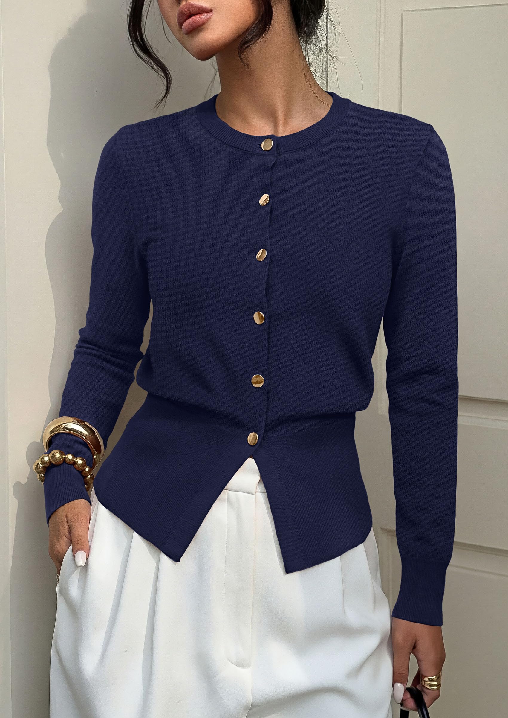 Womens Fall Fashion Knit Cardigan Sweaters Cinched Waist Tops