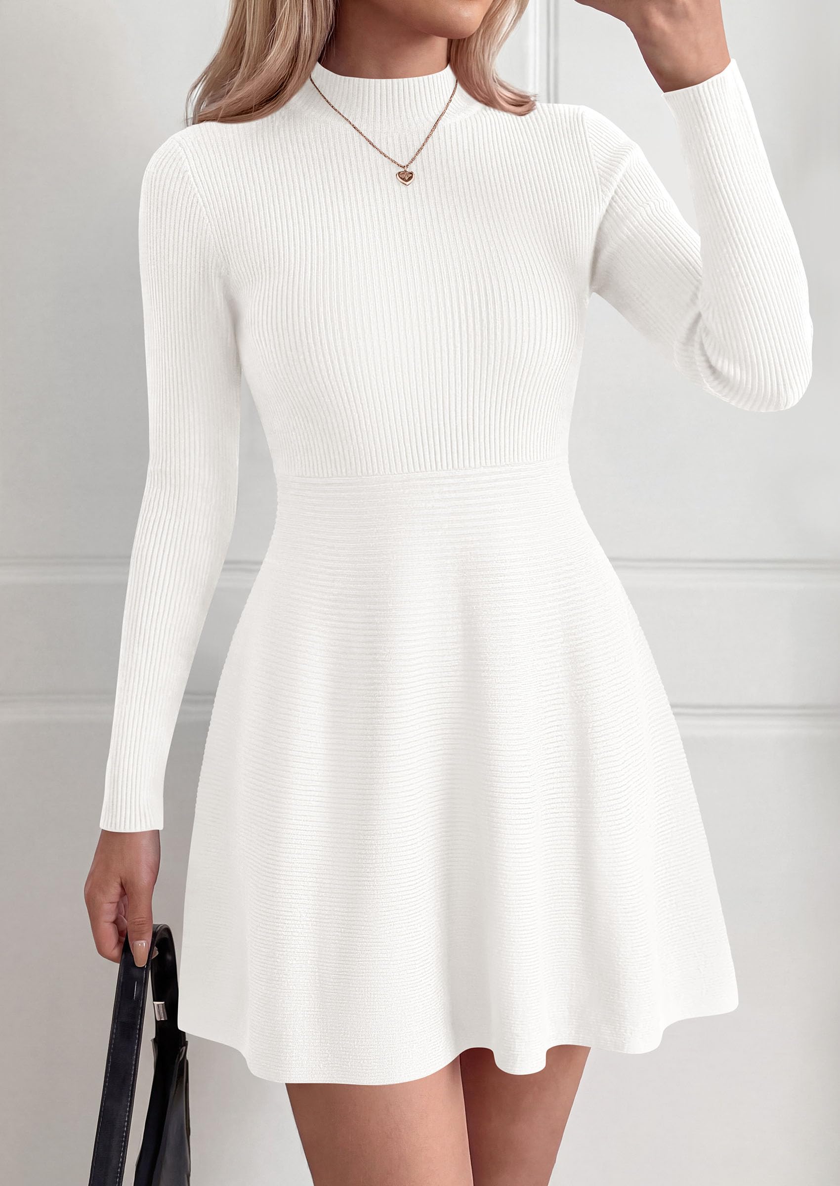 Women's Knit A Line Short Sweater Dress for Fall Wedding Guest