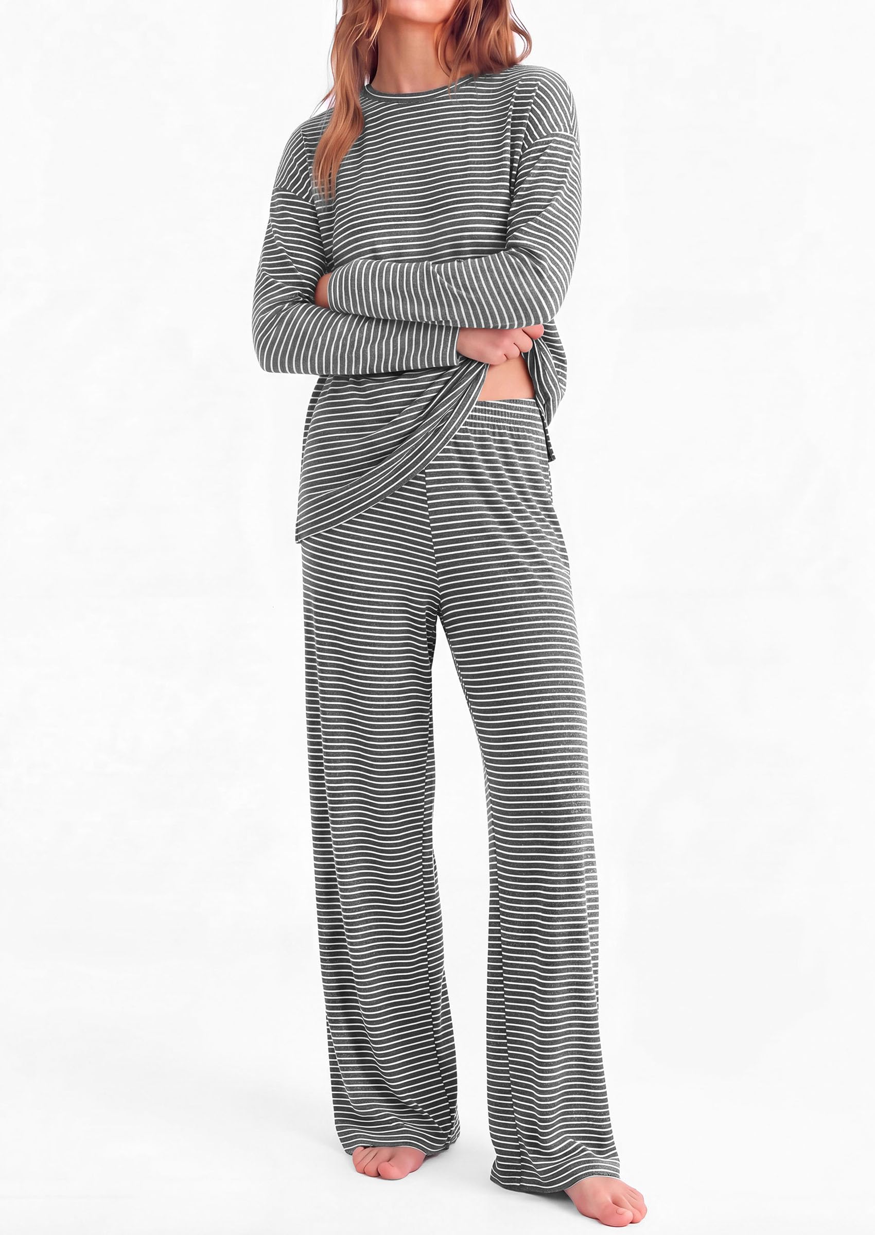 Lounge Sets for Women Fall Striped Matching Comfy Pajama Sets