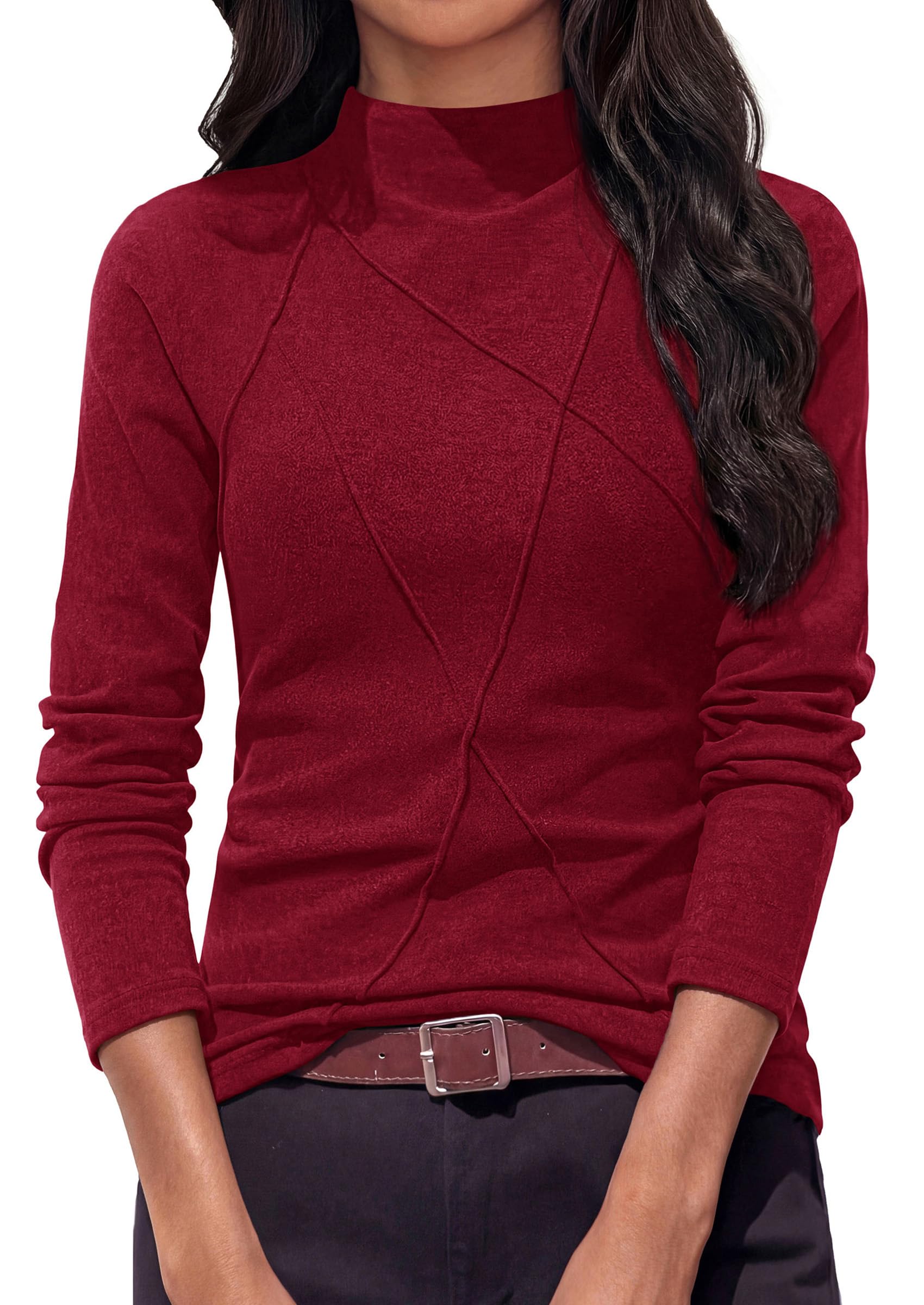 Women's Mock Neck Long Sleeve Shirts Underscrub Fall Tops