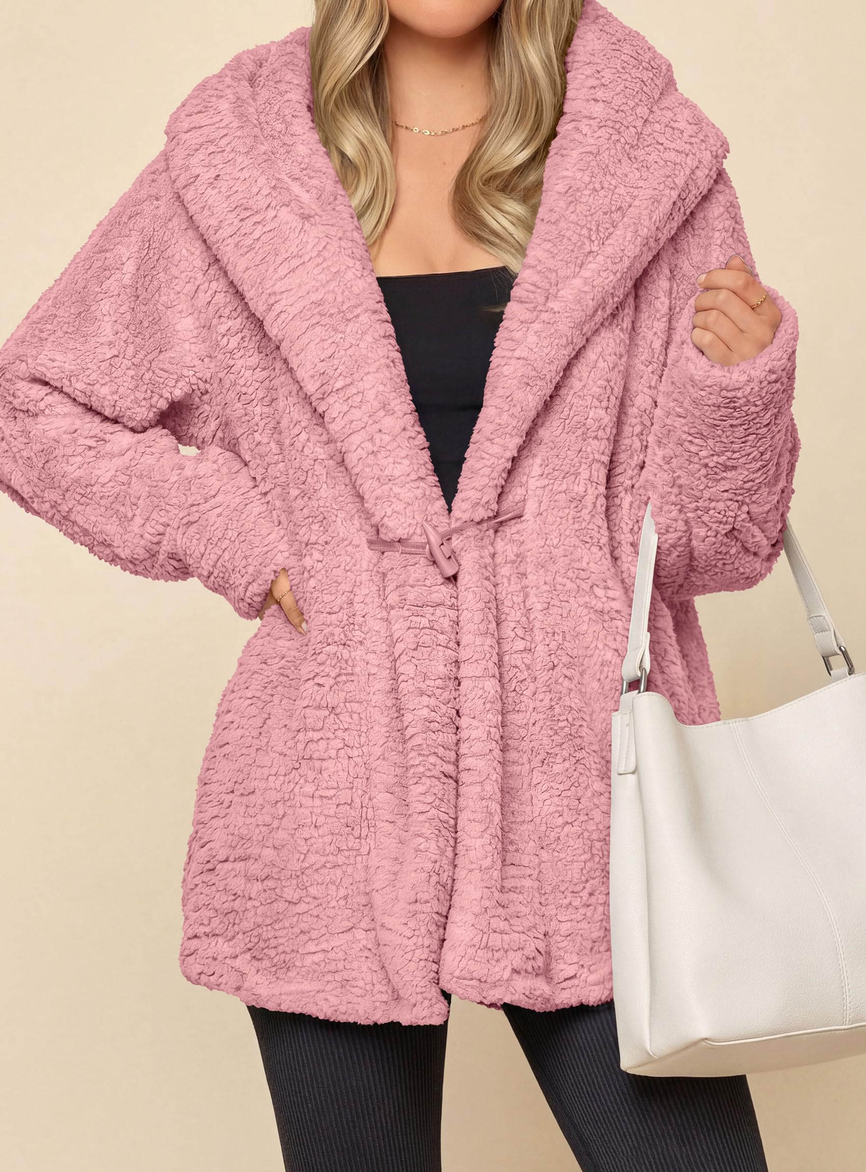 Women's Winter Warm Coats Hooded Faux Fur Sherpa Jacket
