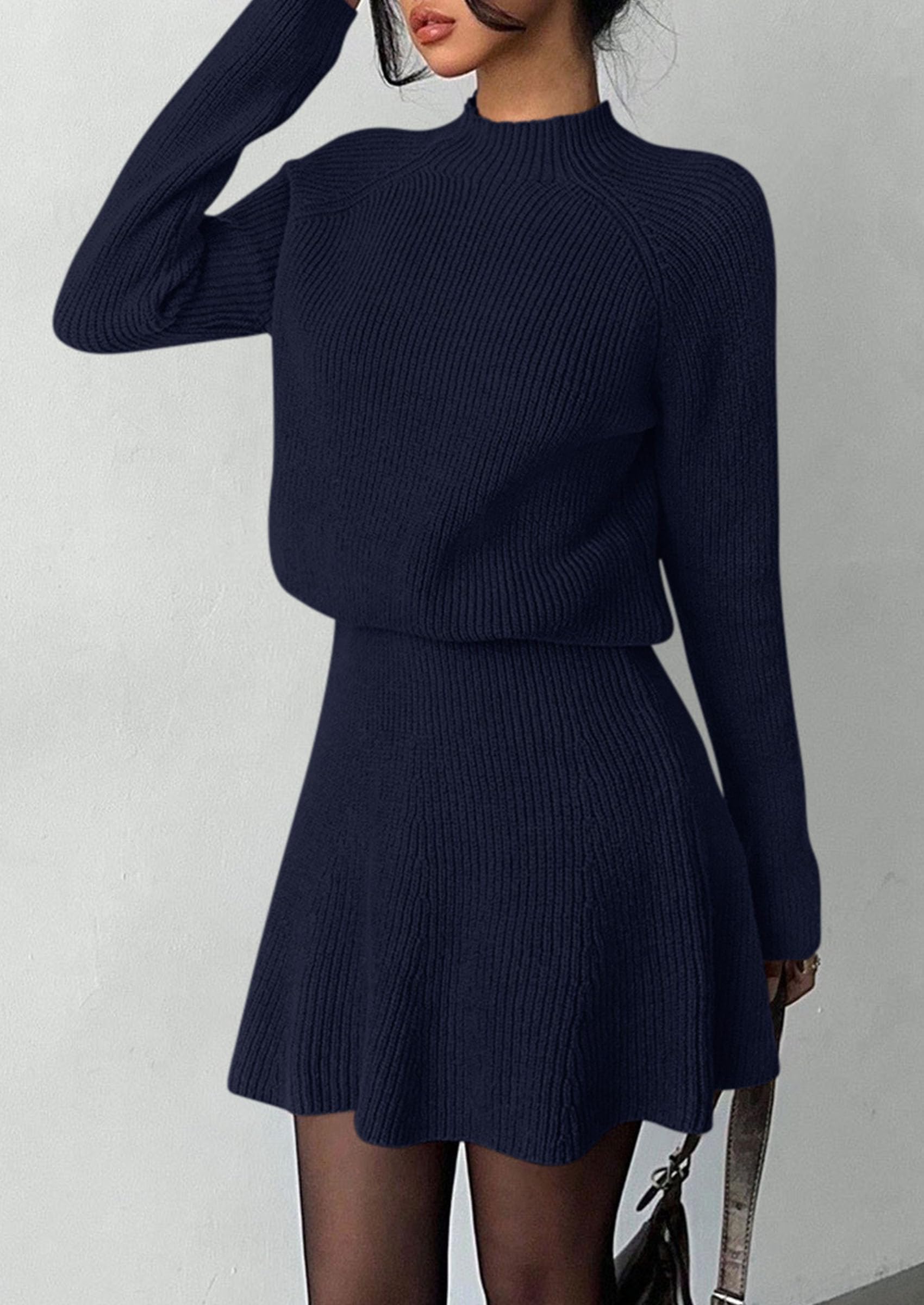 Women's Fall 2 Piece Outfits Matching Sweater Skirt Sets
