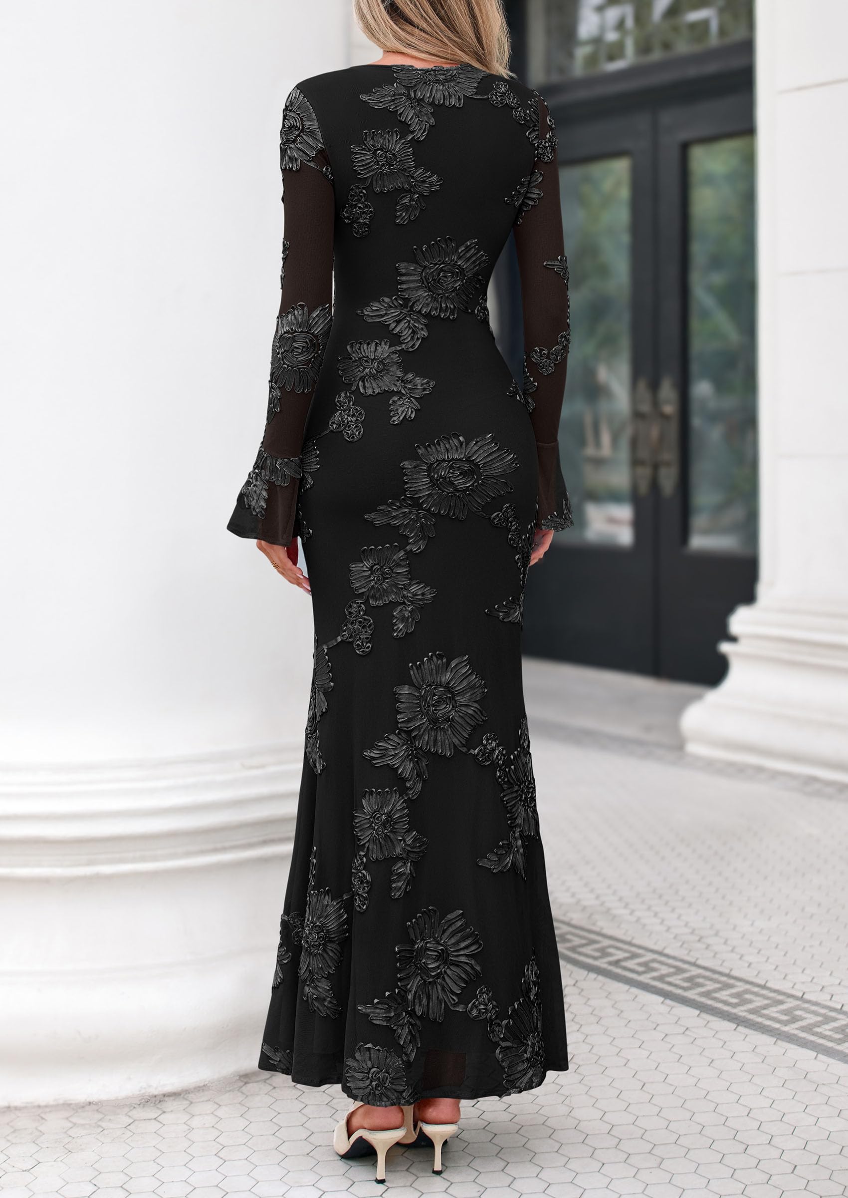 Women's Formal Floral Maxi Bodycon Wedding Guest Dresses 2026