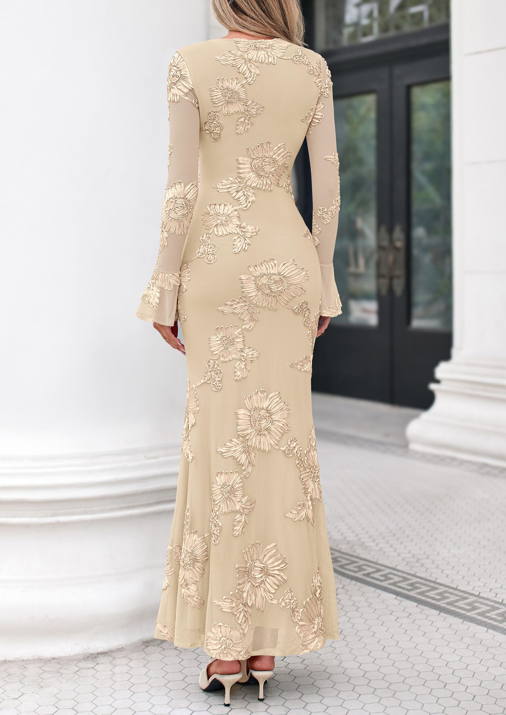 Women's Formal Floral Maxi Bodycon Wedding Guest Dresses 2026