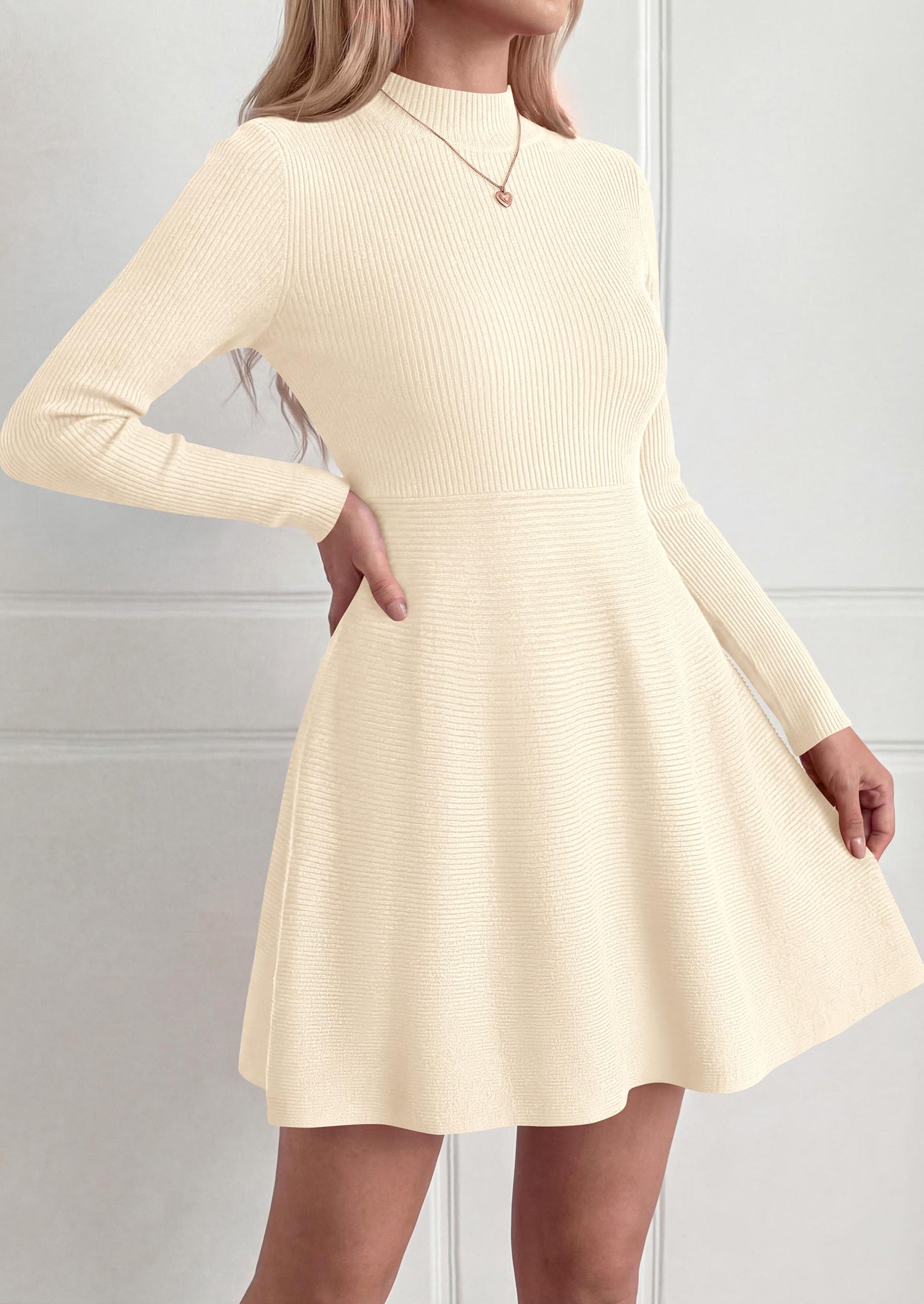 Women's Knit A Line Short Sweater Dress for Fall Wedding Guest