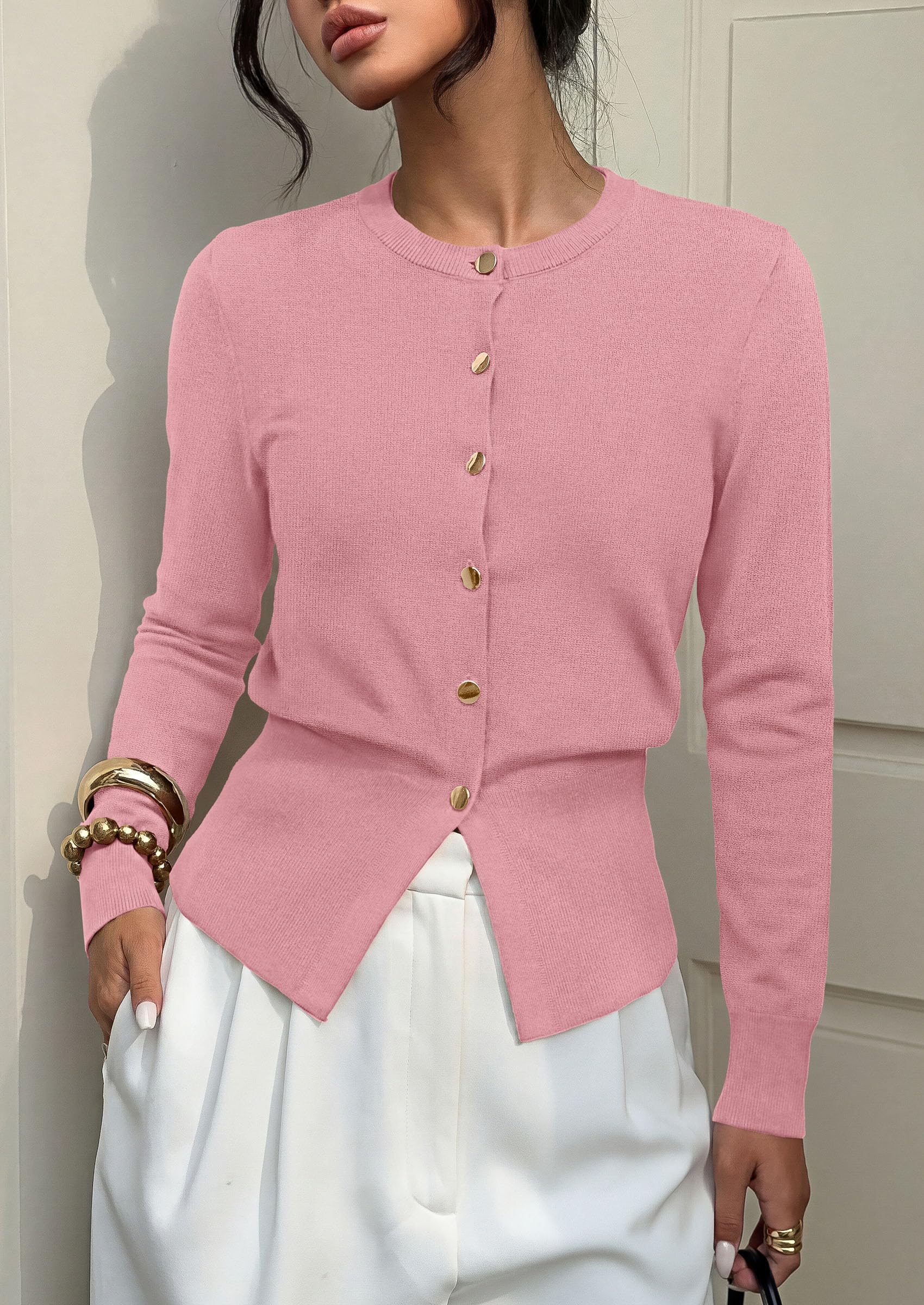 Womens Fall Fashion Knit Cardigan Sweaters Cinched Waist Tops