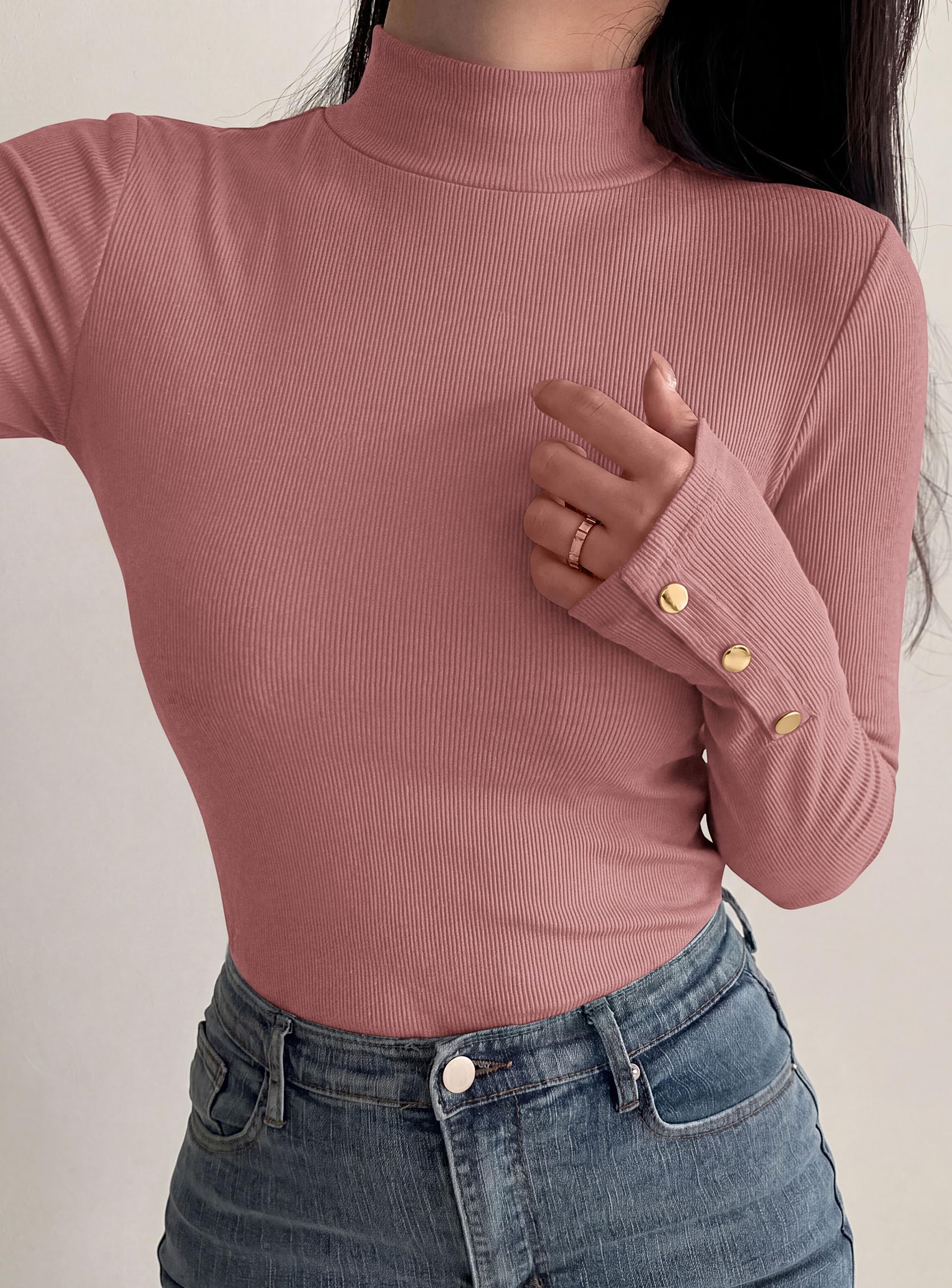 Women's Long Sleeve Shirts Fall Going Out Tops,Pink,M