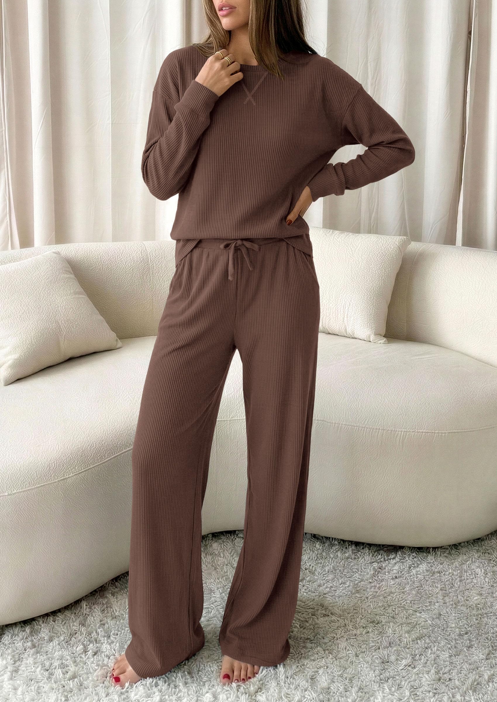 Women Matching Lounge Sets Fall 2 Piece Airport Travel Outfit