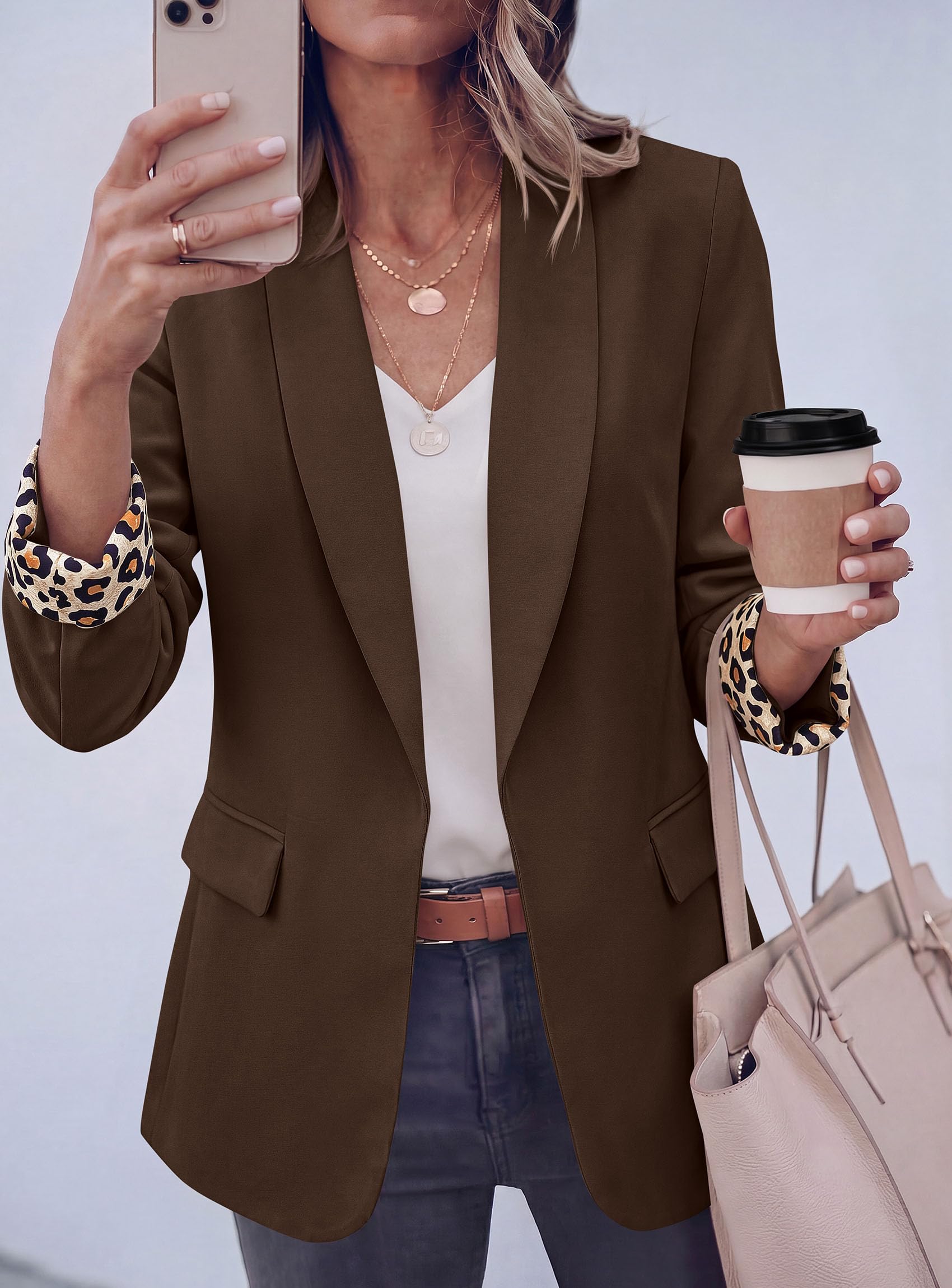 Blazers for Women Business Casual Open Front Lapel Suit Jacket