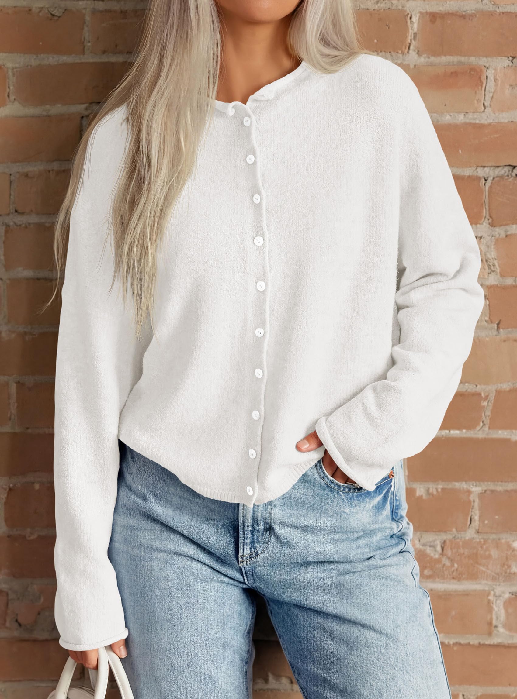 Button Up Cardigan for Women Knit Oversized Fall Sweaters