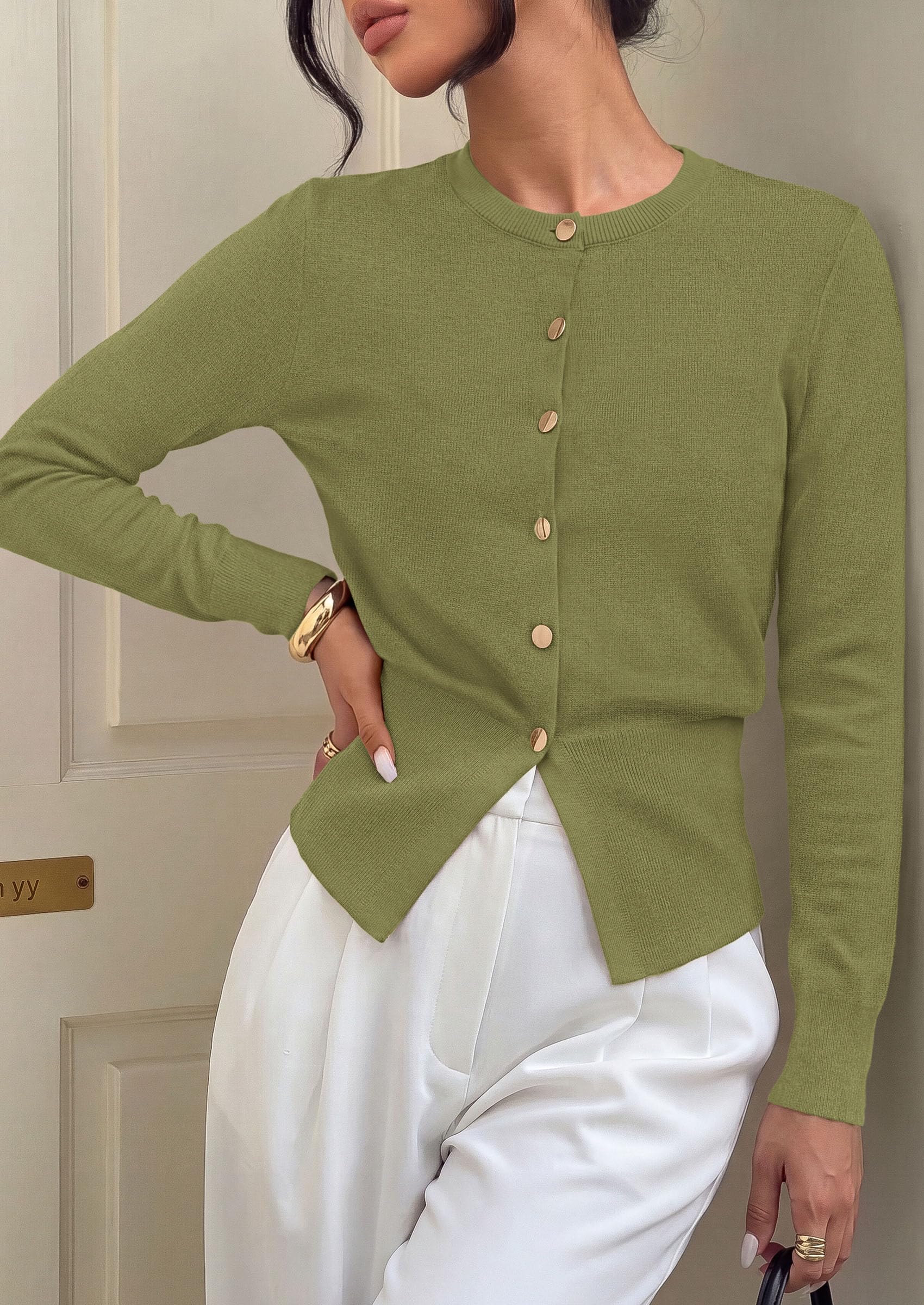 Womens Fall Fashion Knit Cardigan Sweaters Cinched Waist Tops